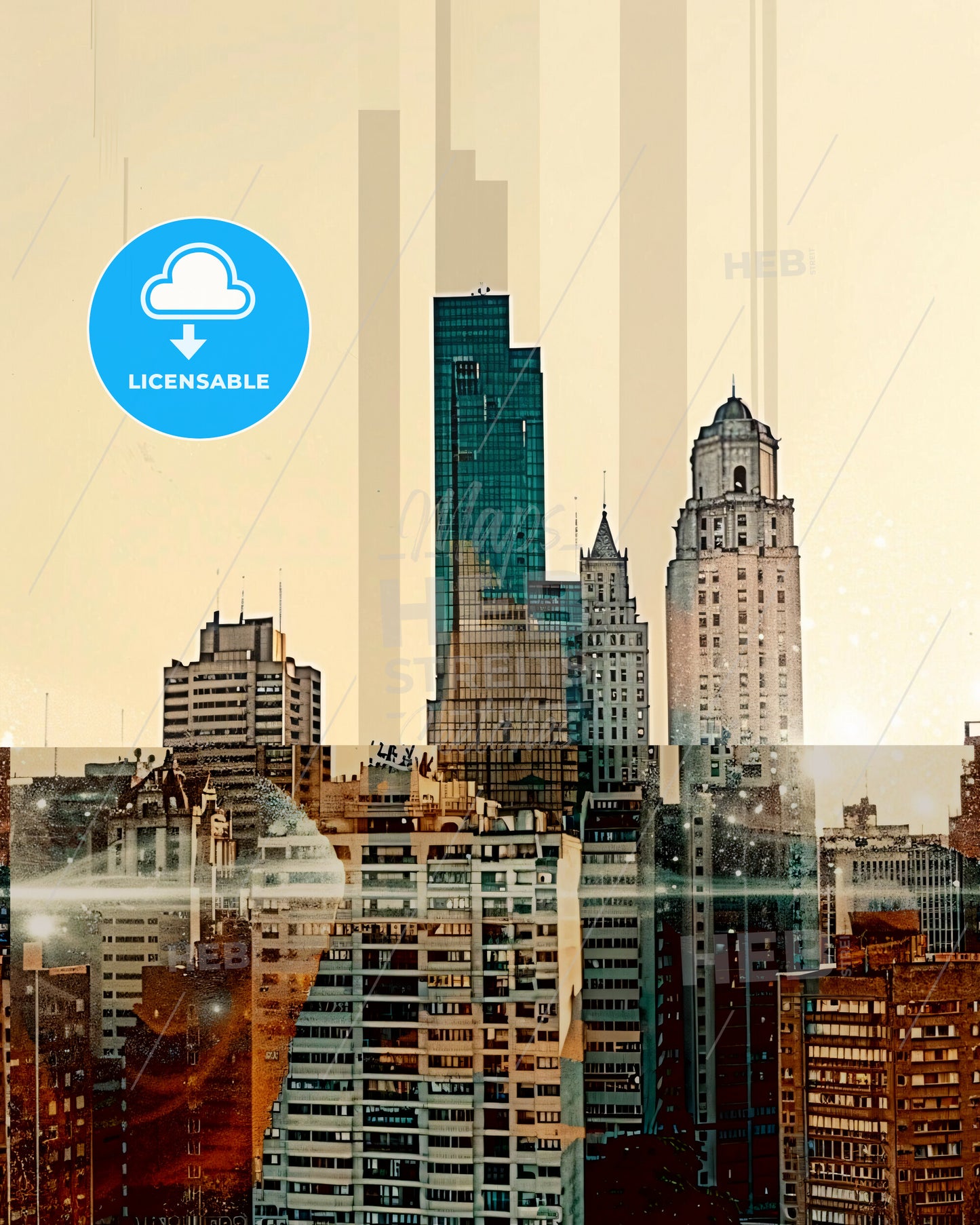 La Plata Epic City Skyline Art - A city skyline with tall buildings