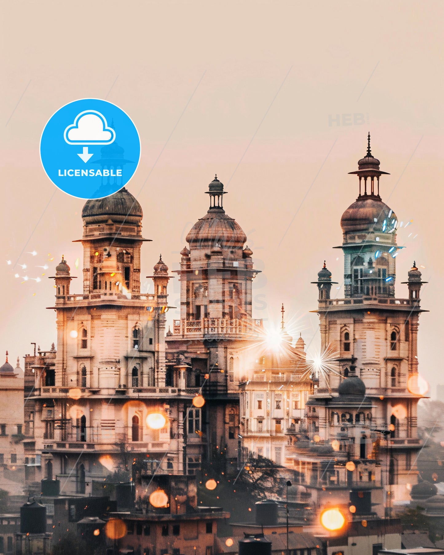 Lahore: City of Icons, Sparkles, and Subtleties - A large building with towers and a few fireworks