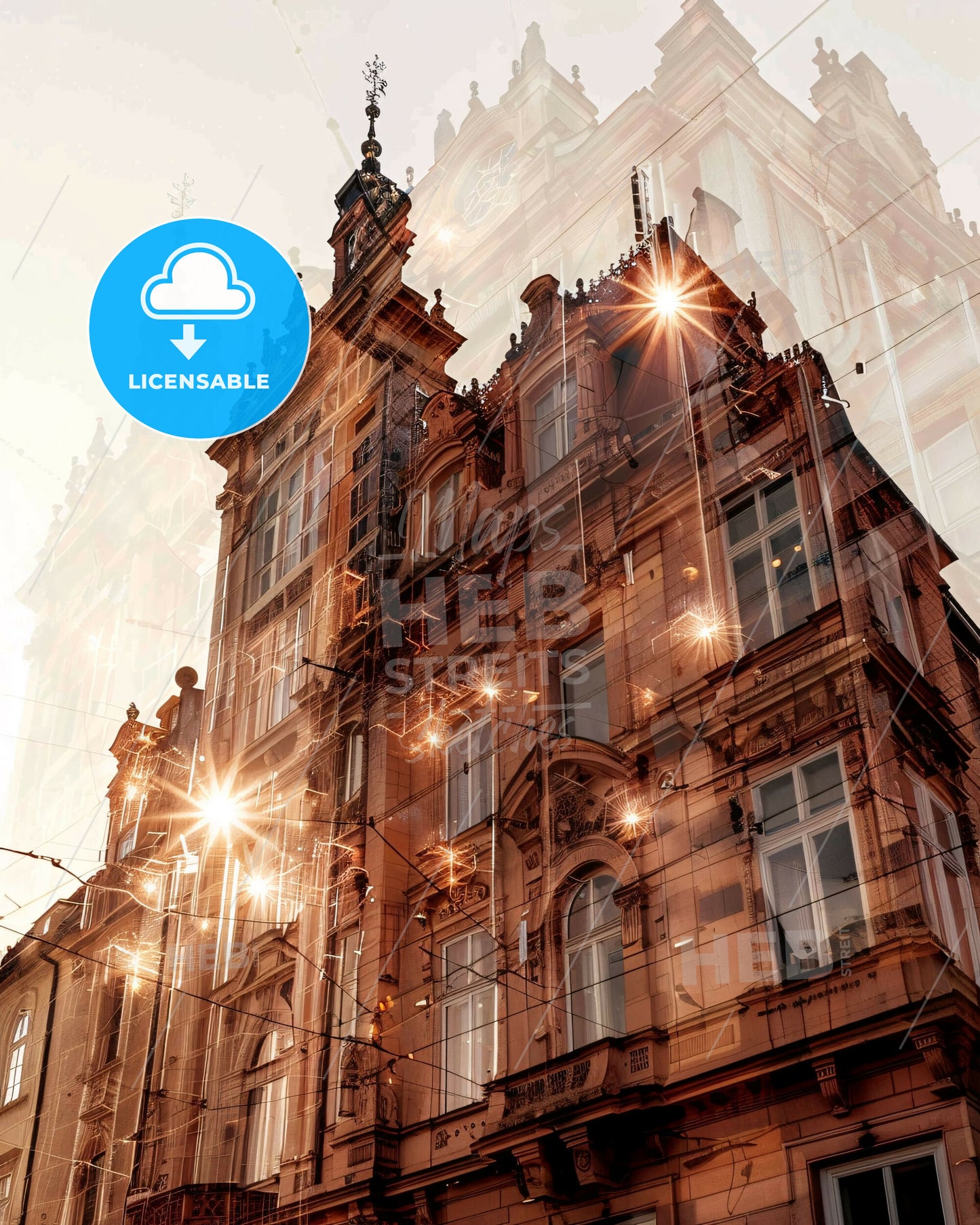 Linz Skyline Reflections Poster - A building with many windows