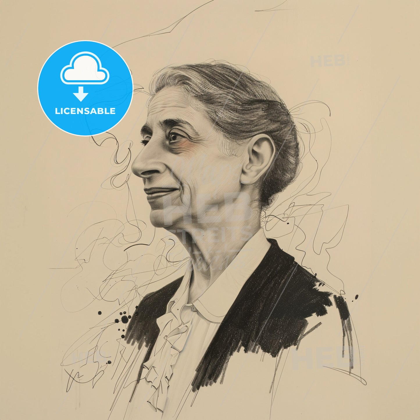 Lise Meitner, 1878 - 1968, Austrian-Swedish physicist - A Drawing Of A Woman