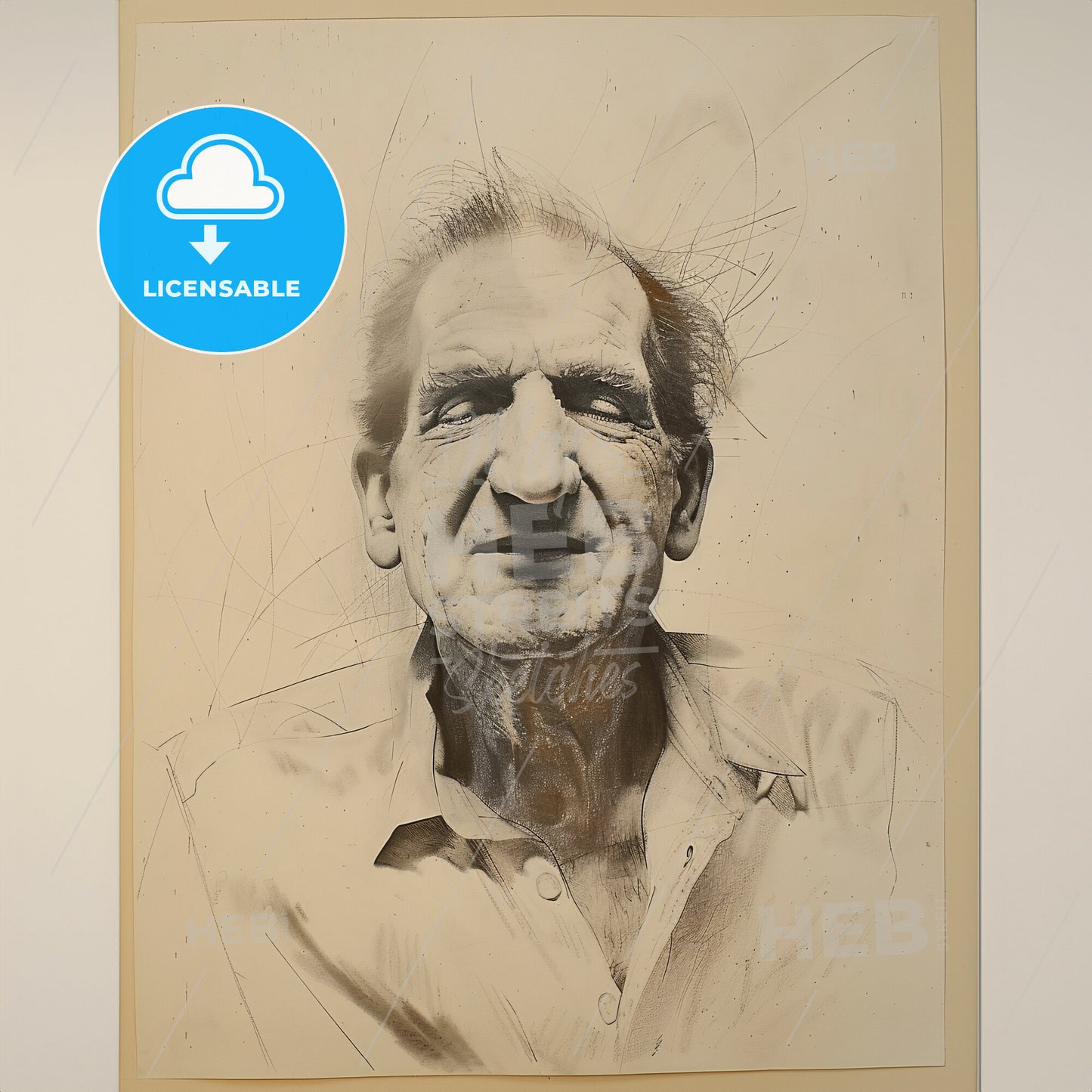 Lucian Freud, 1922 - 2011, British painter - A Drawing Of A Man