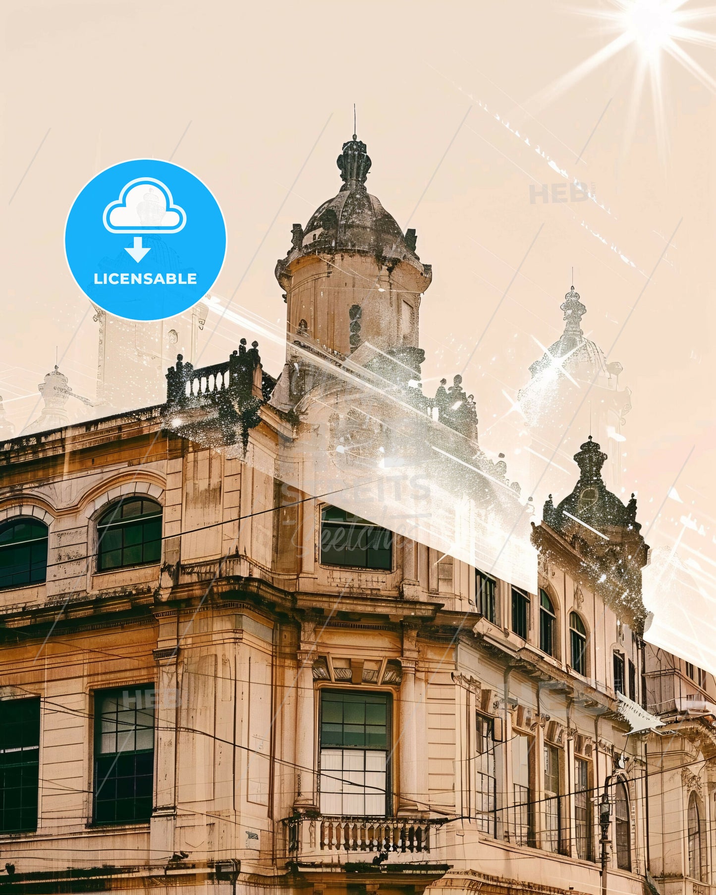 Macapa City Skyline Composite Art Poster Masterpiece - A building with many windows