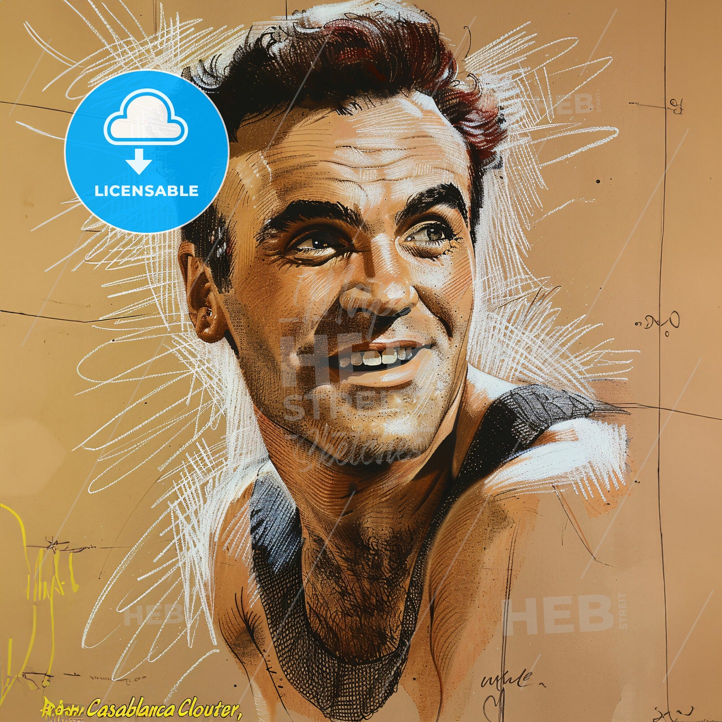 Marcel Cerdan, 1916 - 1949, French middleweight boxer - A Drawing Of A Man
