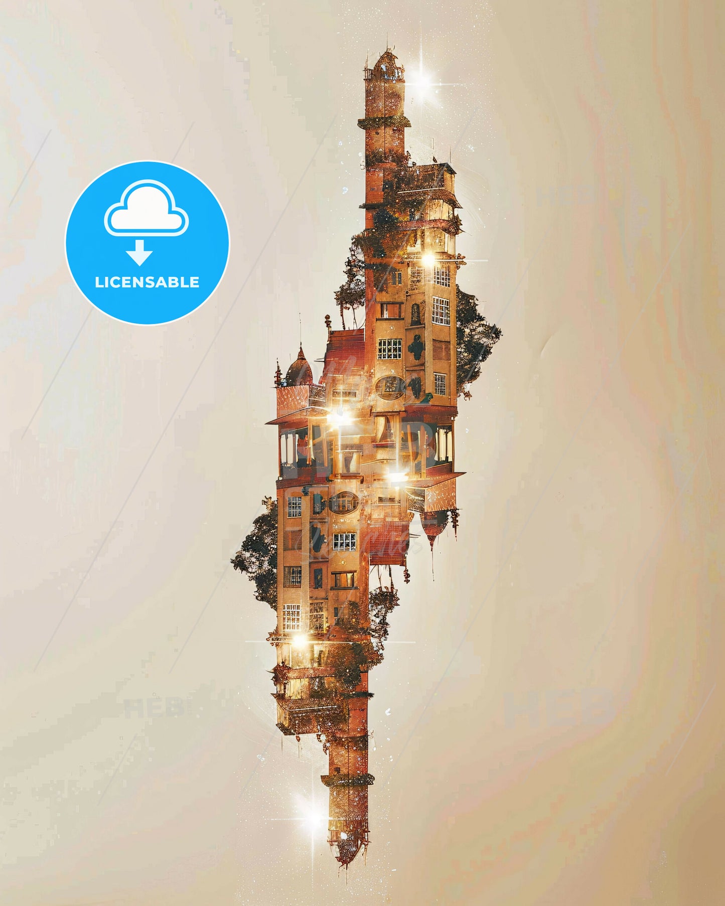 Mbuji-Mayi Metropolis Skyline Canvas Art - A building with trees and lights