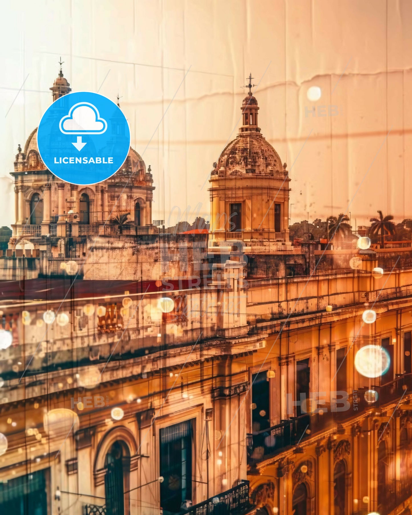 Merida City Composite Skyline Poster Art - A building with domes and a roof