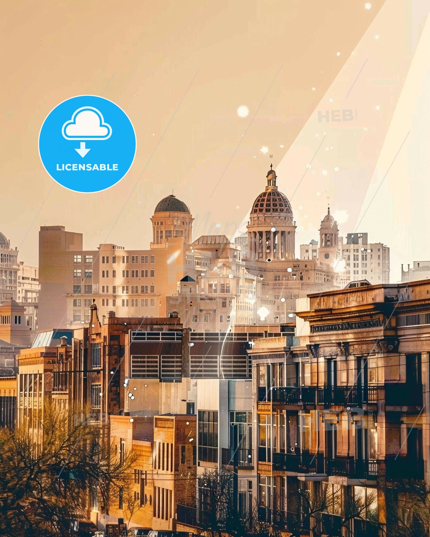 Mesa, Arizona: Skyline Composite Art with Local Charm - A city with many buildings