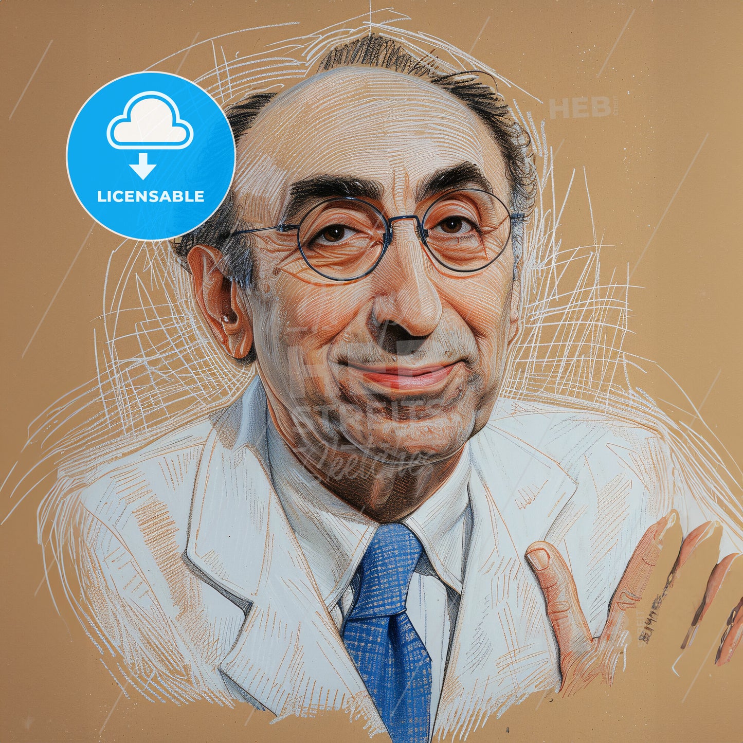 Michael DeBakey, 1908 - 2008, American cardiovascular surgeon - A Man In A White Coat And Blue Tie