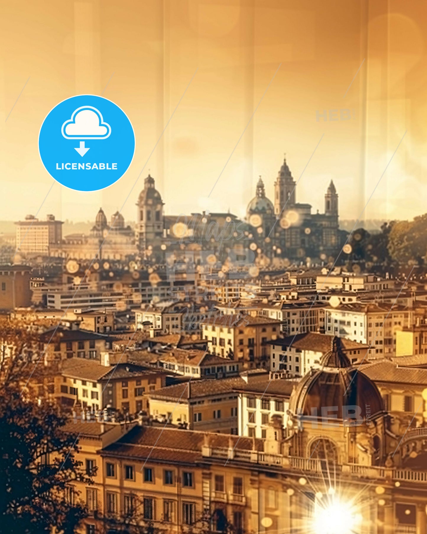 Monza City Skyline Double Exposure Art - A city with many buildings