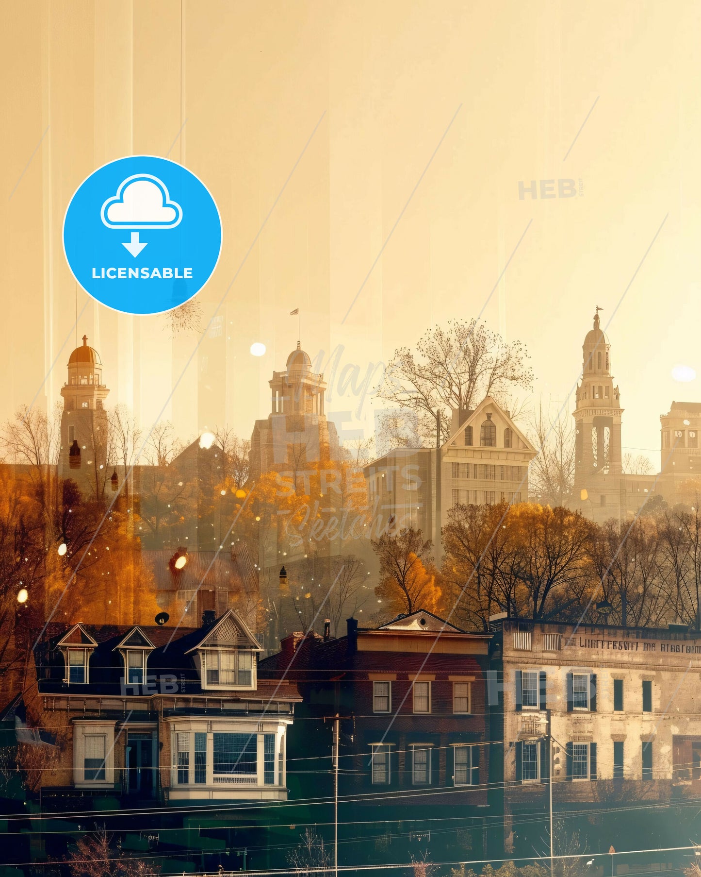 Murfreesboro Skyline Composite Art Poster - A city with trees and buildings