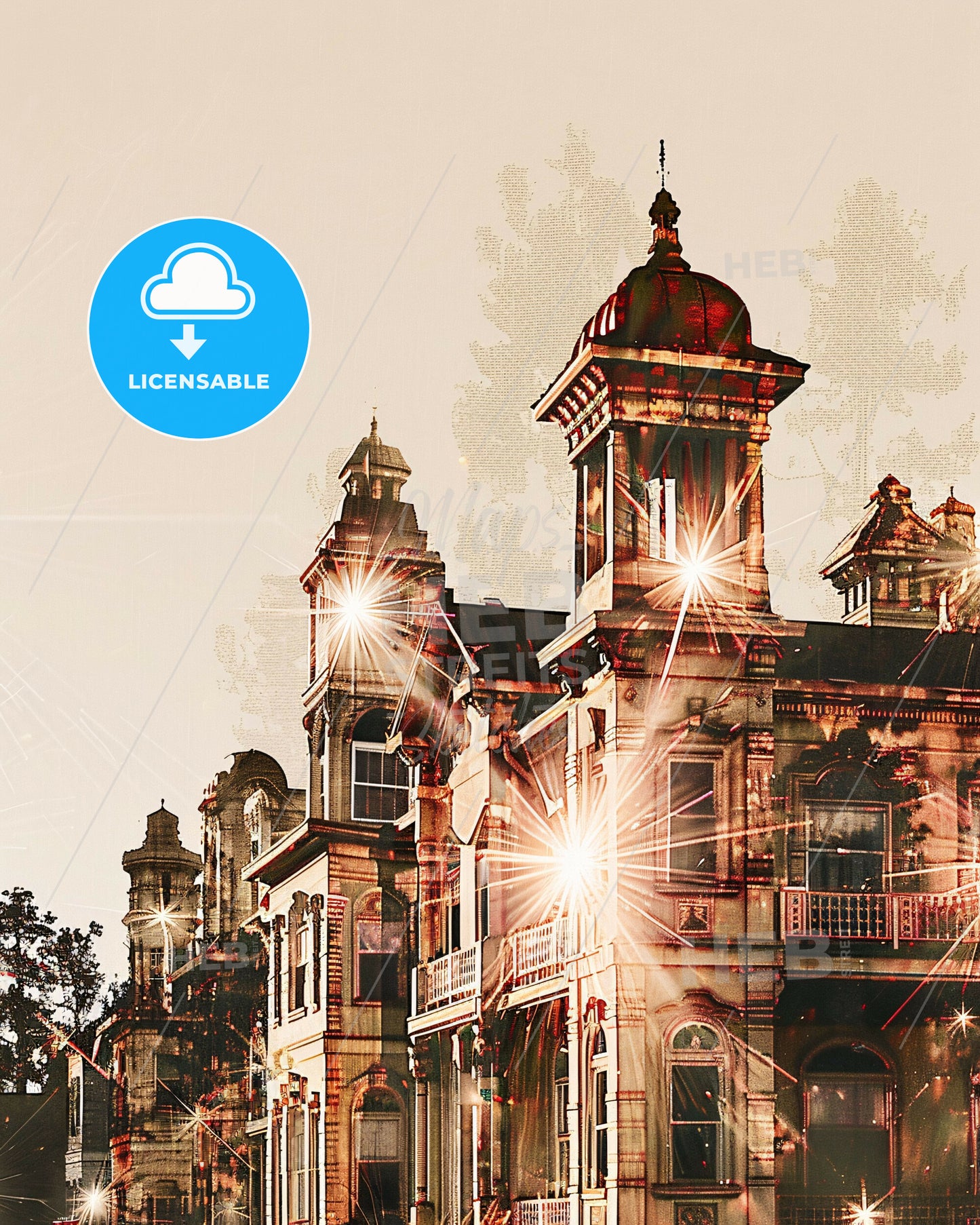 Murrieta City Skyline Spectacular Art Deco Poster - A building with a tower and a tower