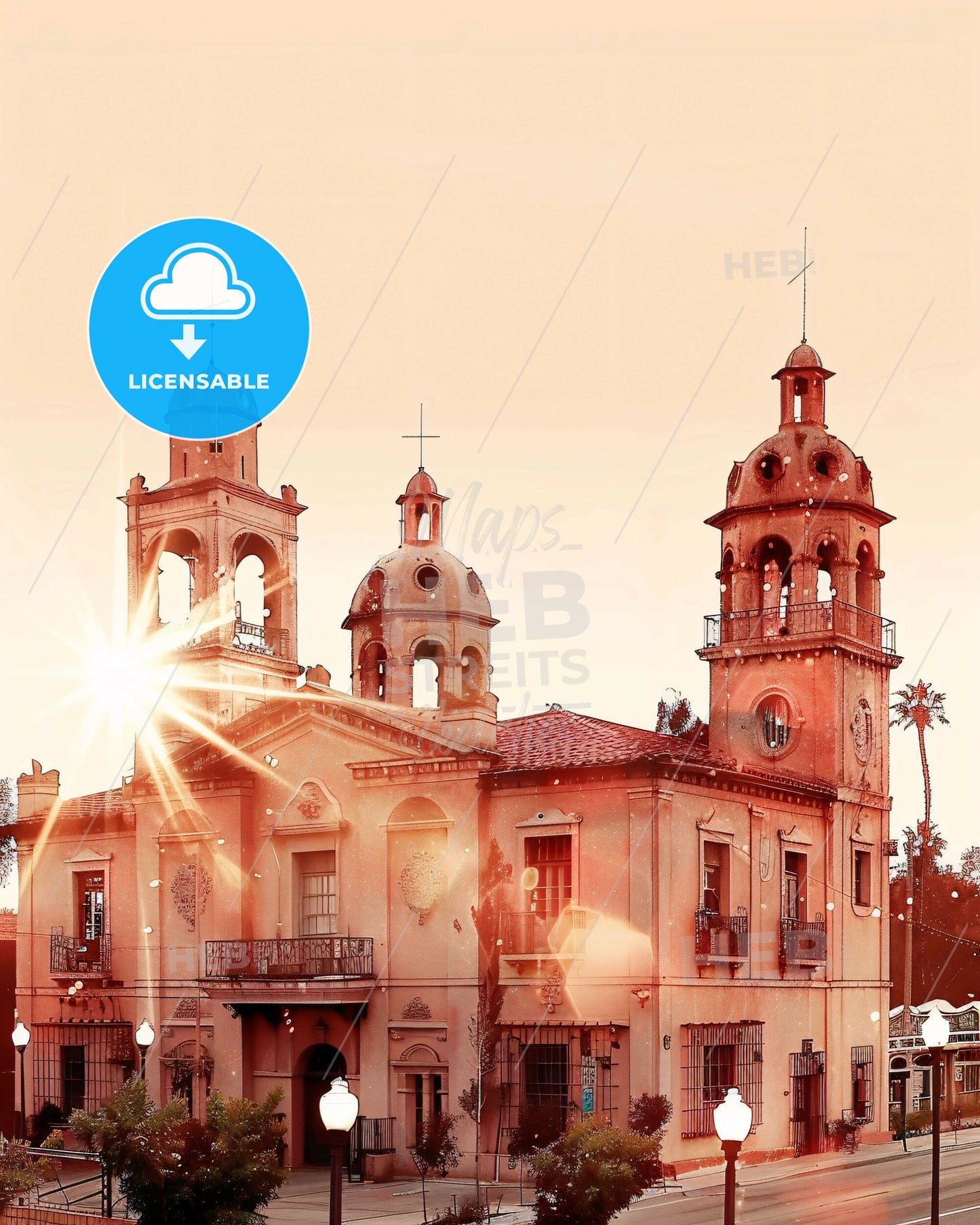 Murrieta City Skyline Composite Art Poster - A building with a large tower