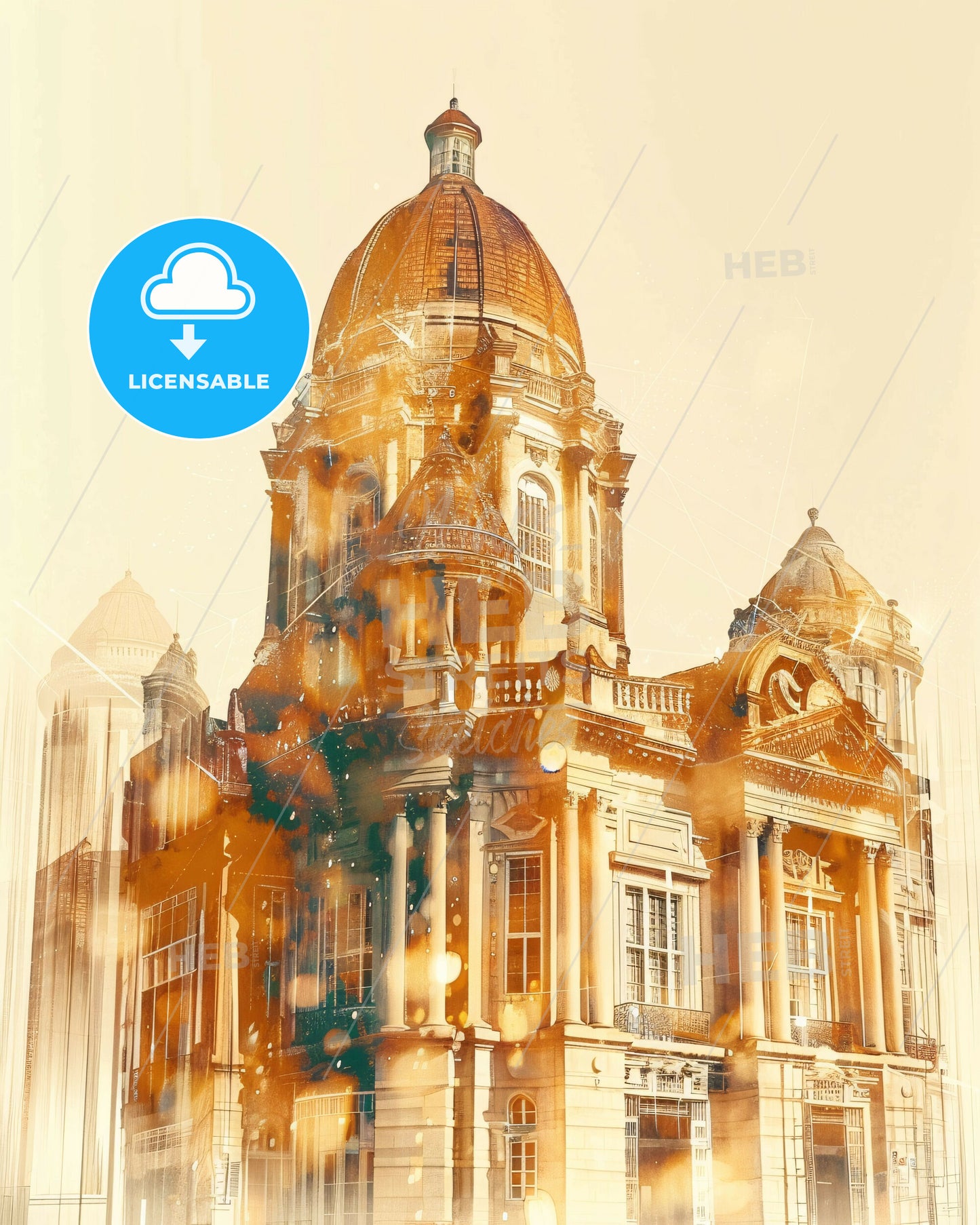 Neiva Skyline: Local Icons Vibrant Hues - A building with a dome on top