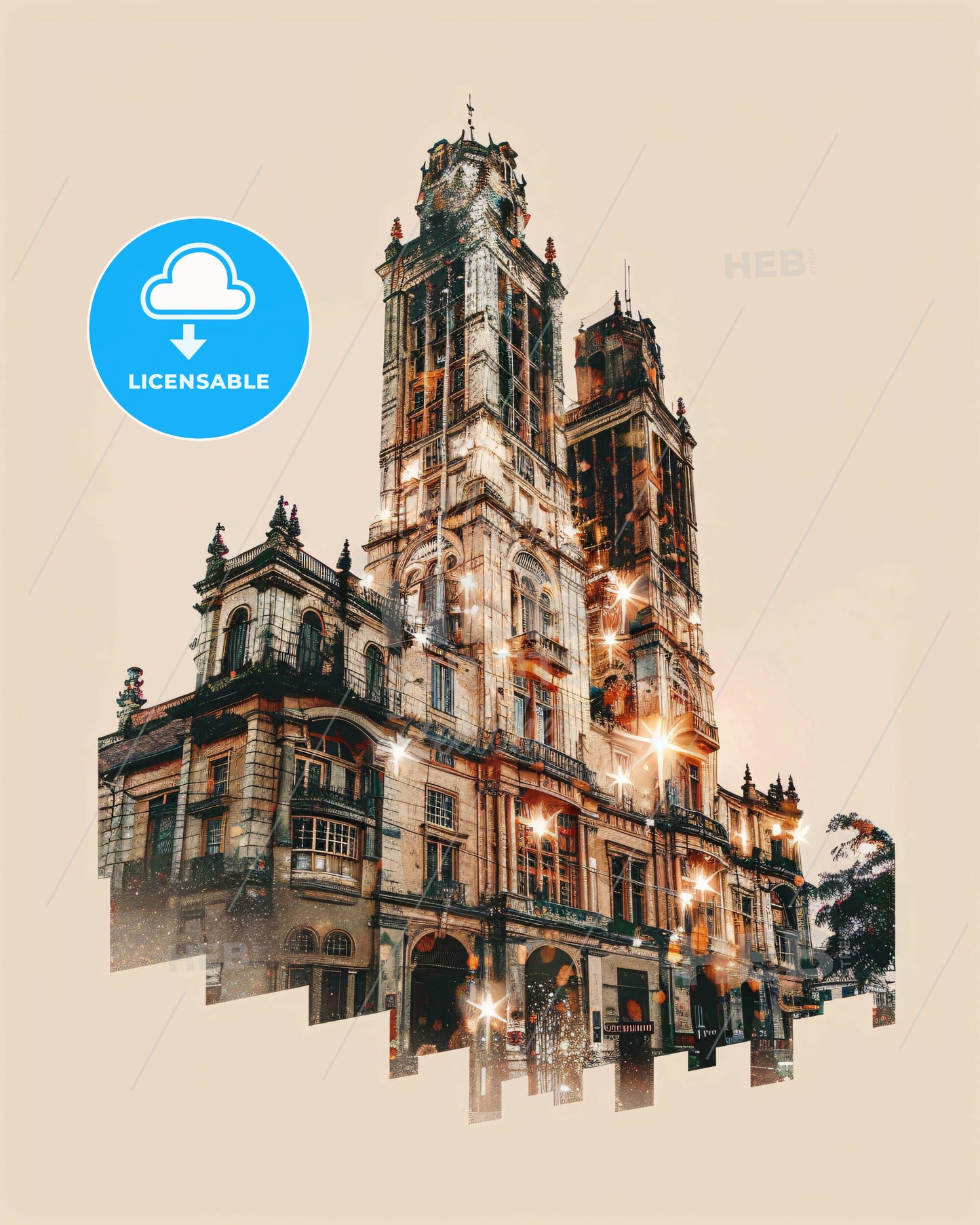 Neiva Colombian City Skyline Composite Poster Art - A building with many windows