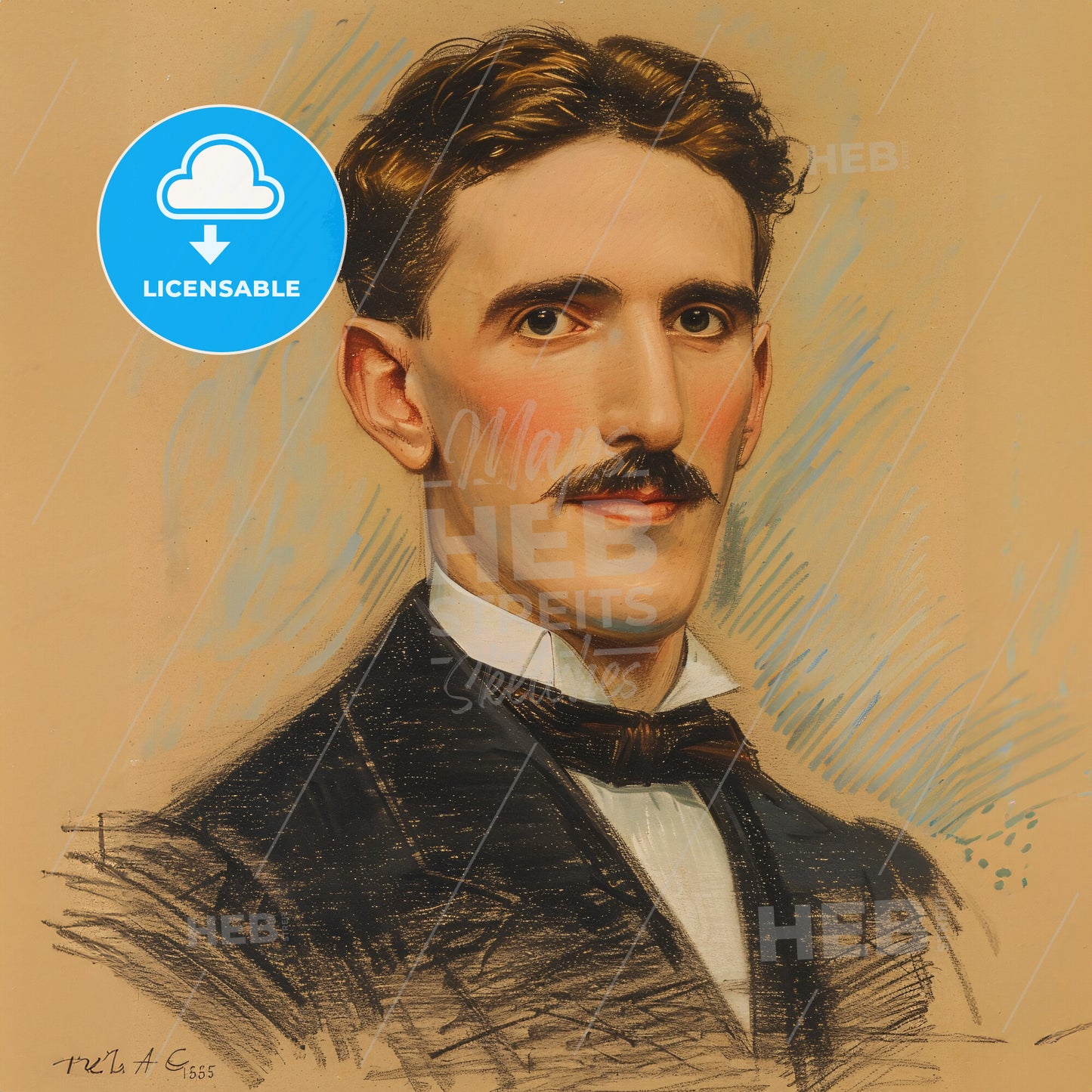 Nikola Tesla, 1856 - 1943, Serbian-American inventor - A Man With A Mustache