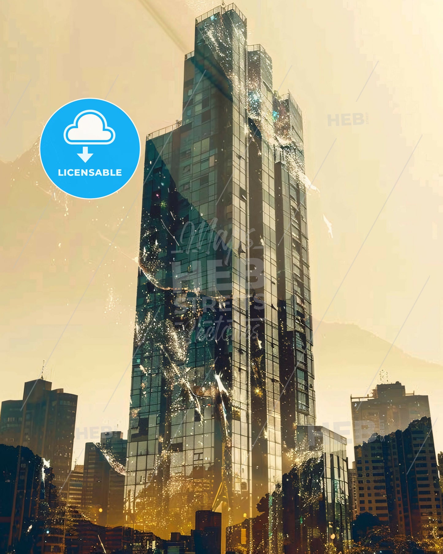 Nova Iguacu: Where City Meets Icons, Gleaming - A tall building with many windows