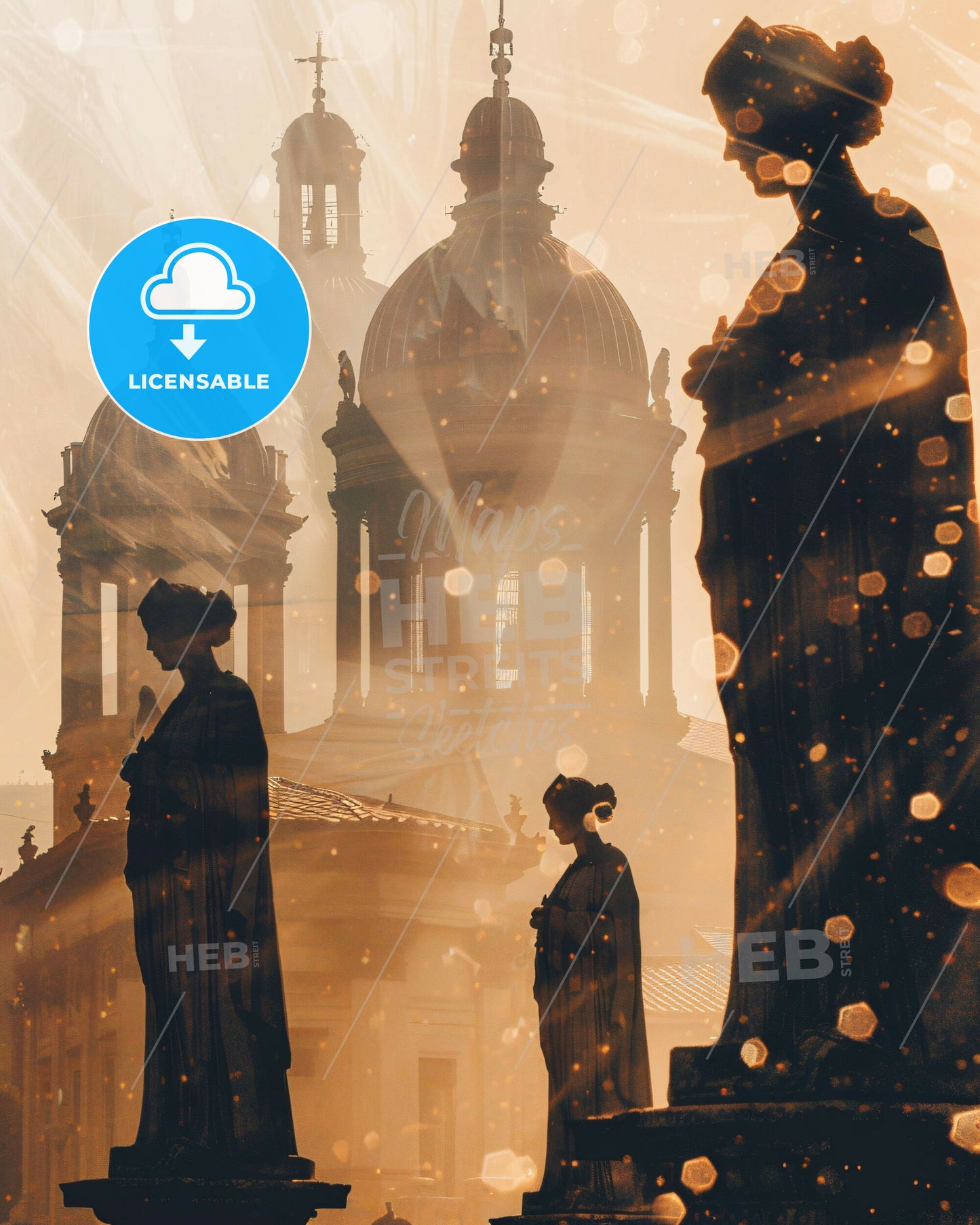 Patras City Skyline Double Exposure Art Print - A group of people standing in front of a building