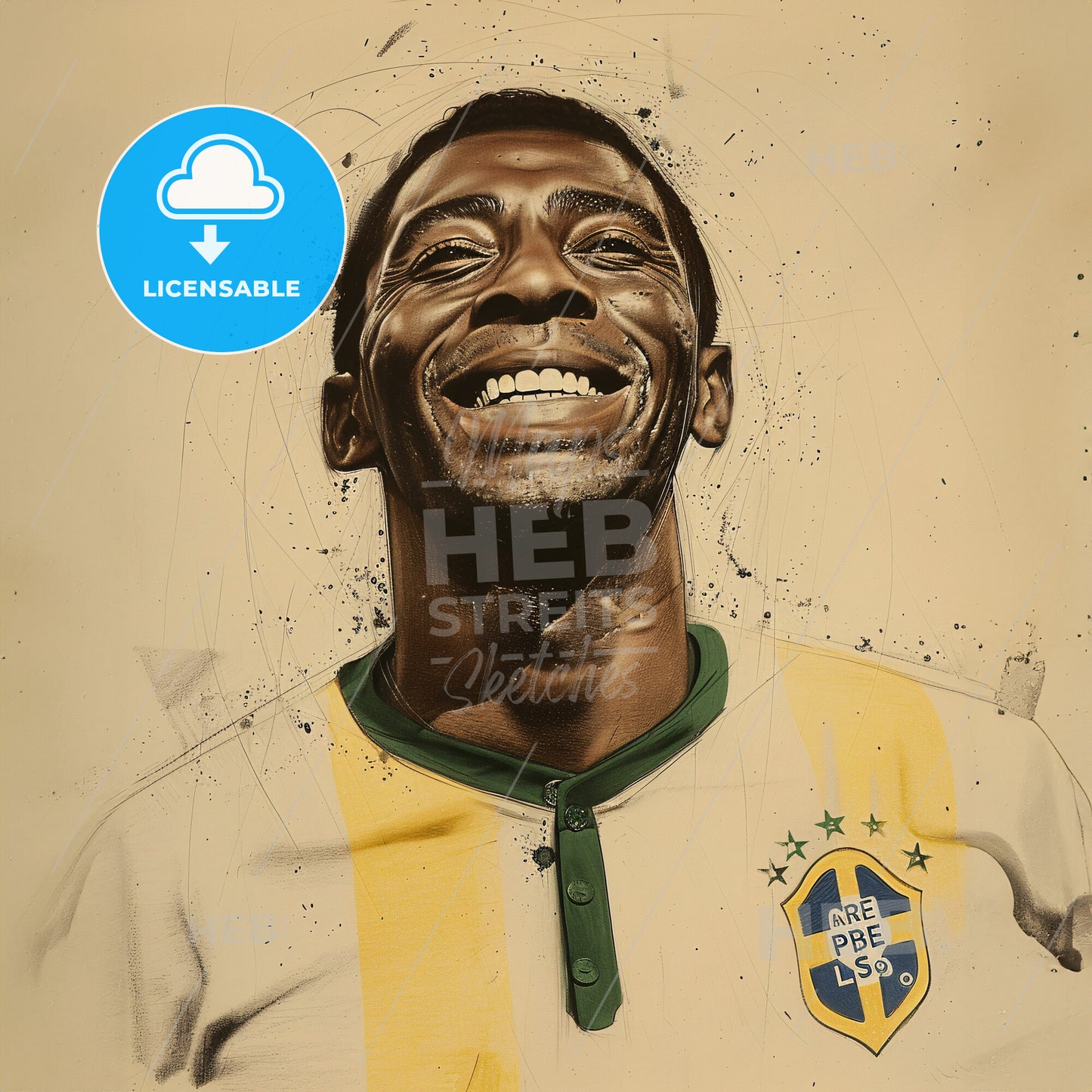 Pelé, 1940 - 2022, Brazilian footballer - A Man Smiling With A Splattered Face