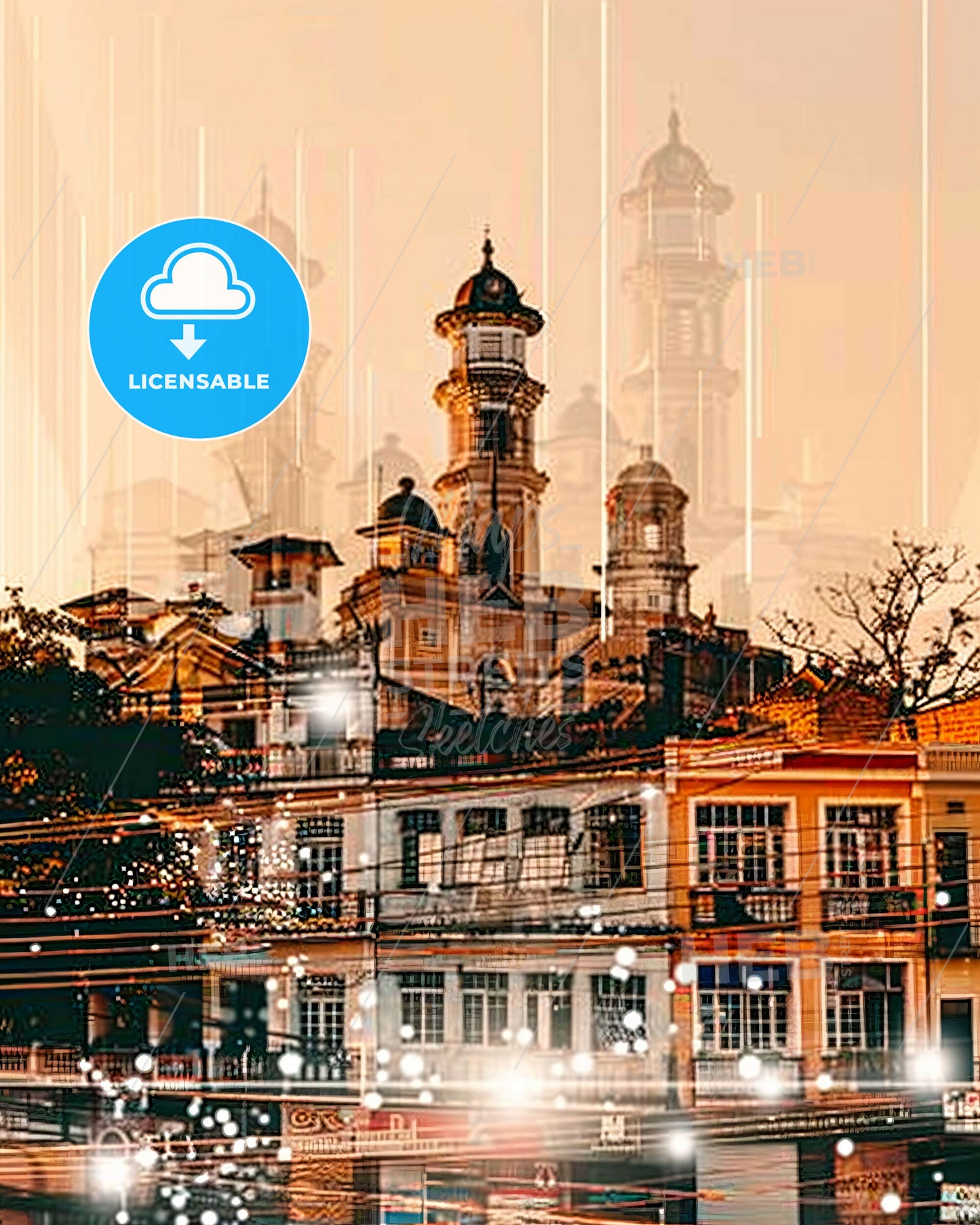 Pelotas Skyline City Art Poster - A building with towers and trees