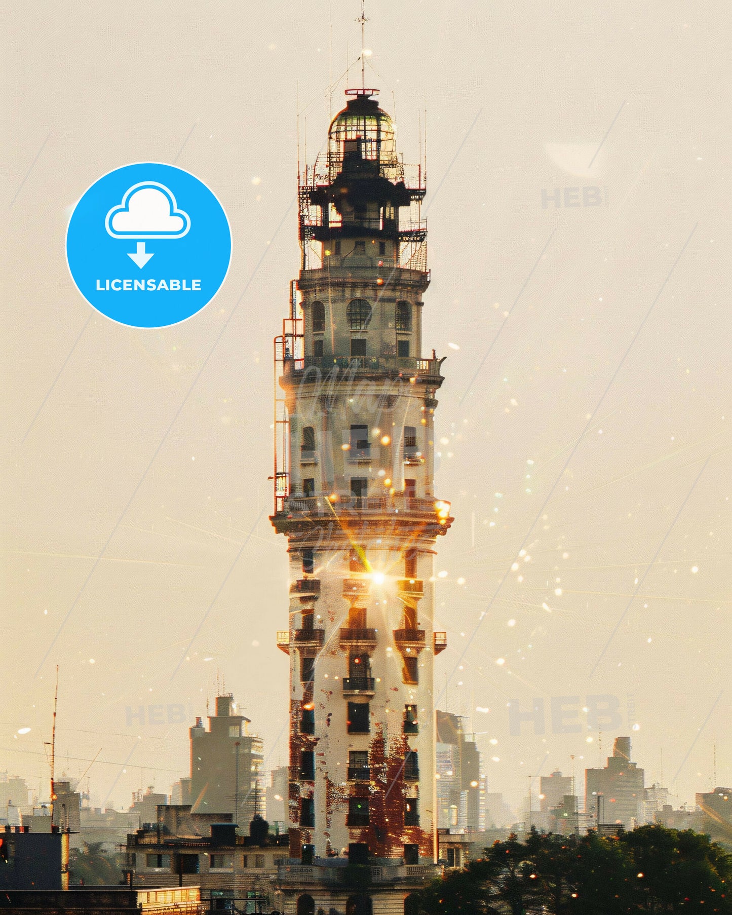 Quilmes Cityscape Sparkles with Architectural Charm - A tall building with scaffolding and a city skyline
