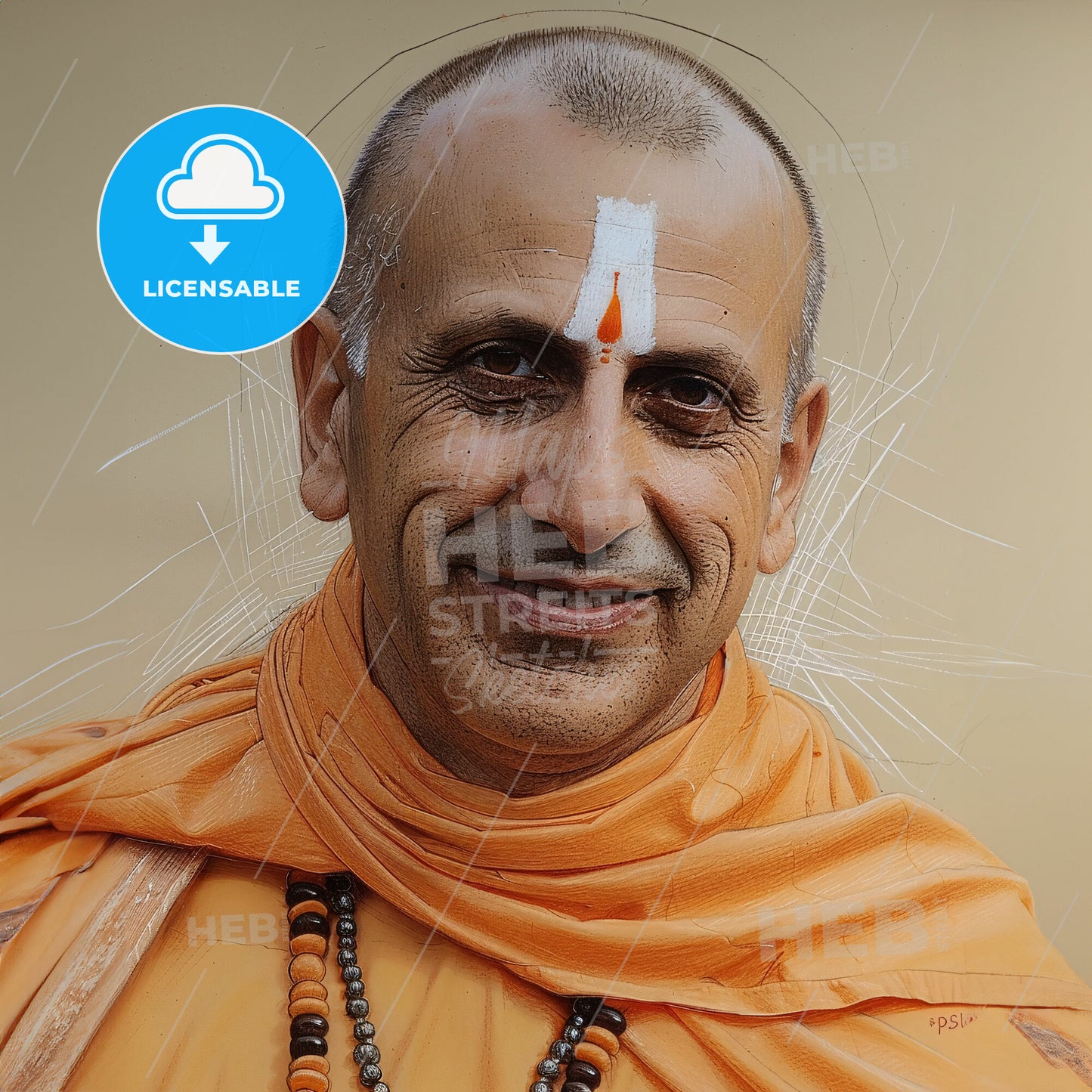 Radhanath Swami, Born: 1950, American spiritual teacher - A Man With A White Mark On His Forehead