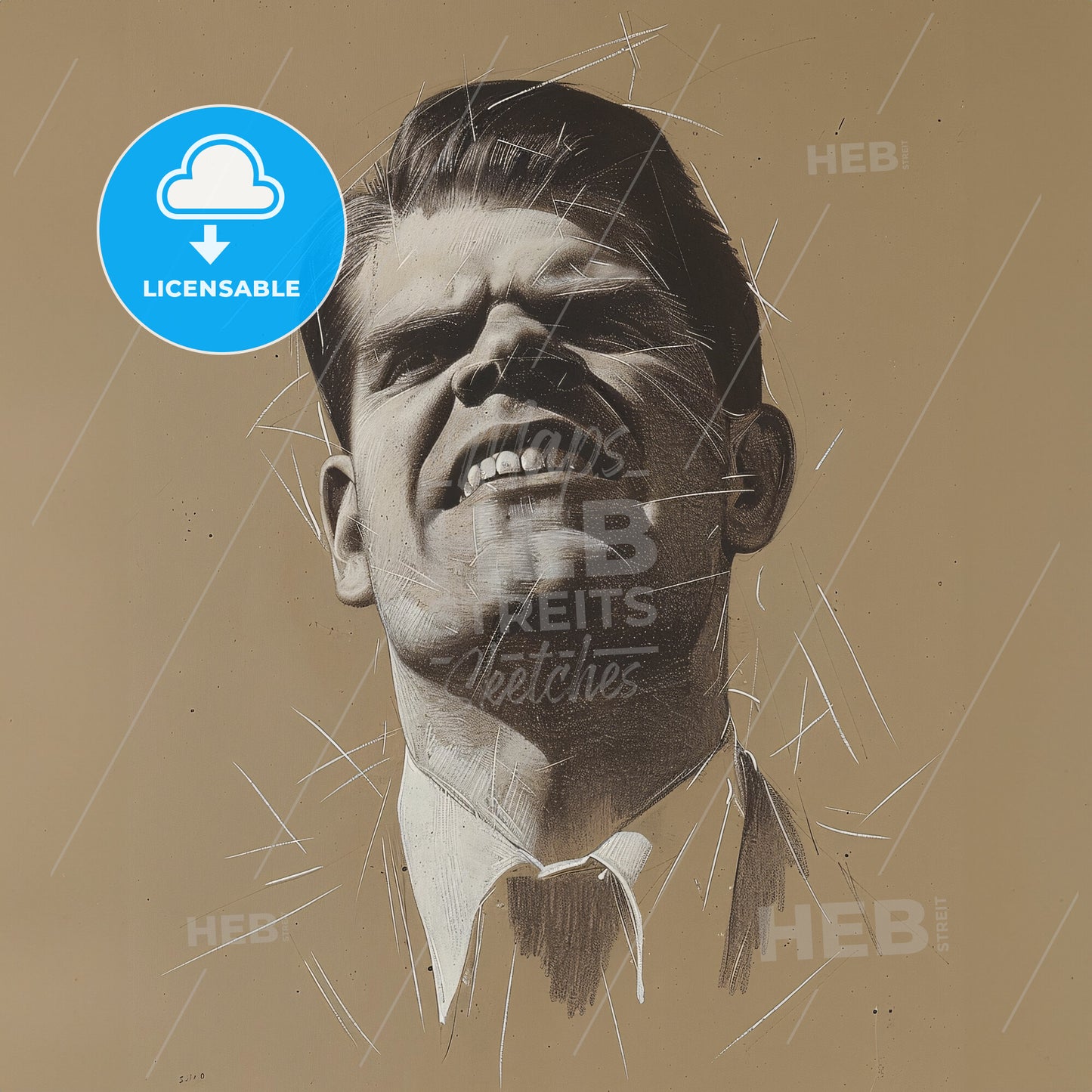 Raoul Hausmann, 1886 - 1971, Austrian artist - A Drawing Of A Man