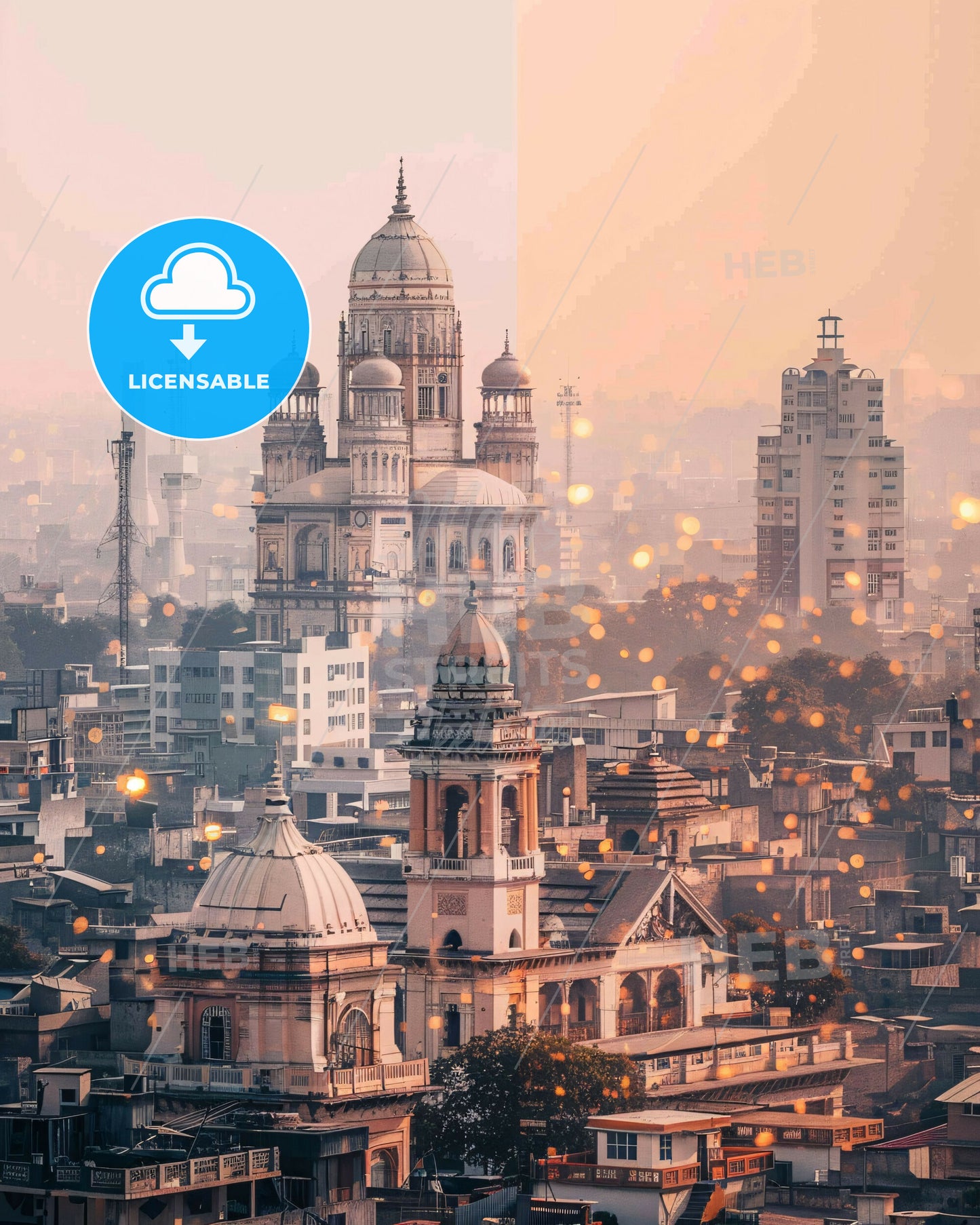 Rawalpindi Architecture Skyline on Beige - A city with many buildings