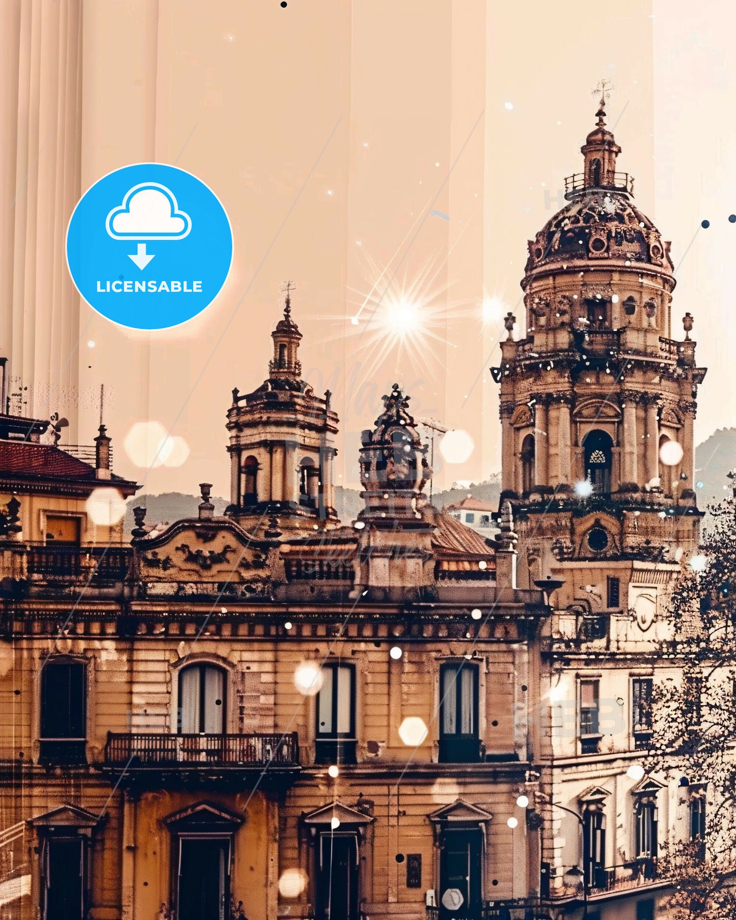 Reggio Calabria City Skyline Iconic Architecture Poster - A building with a dome on top