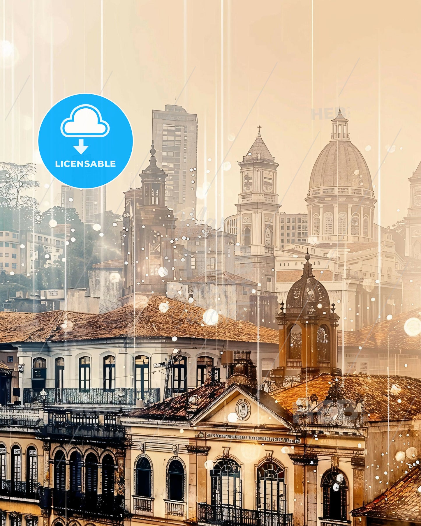 Ribeirao das Neves: Skyline and Architecture Double Exposure - A city with many buildings