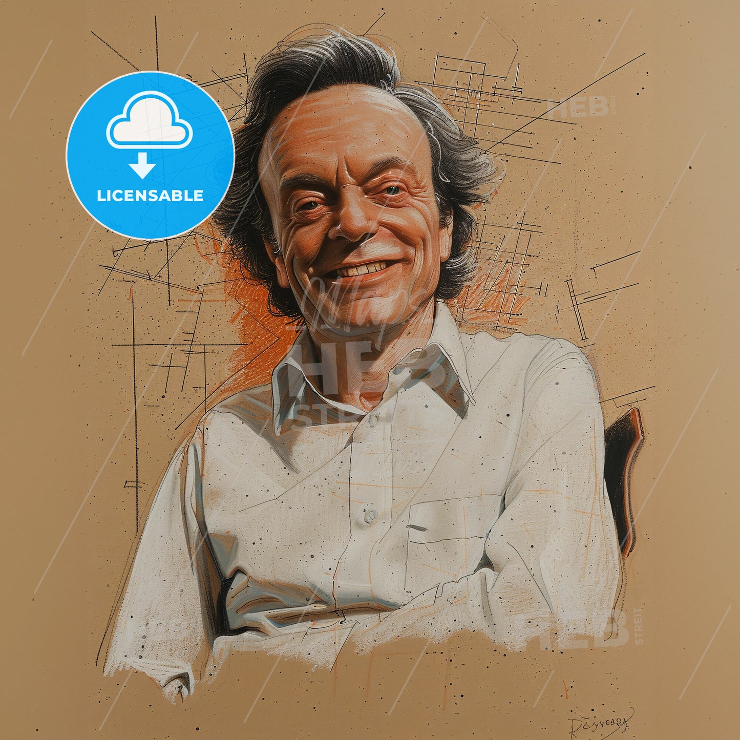 Richard Feynman, 1918 - 1988, American physicist - A Man Smiling At The Camera