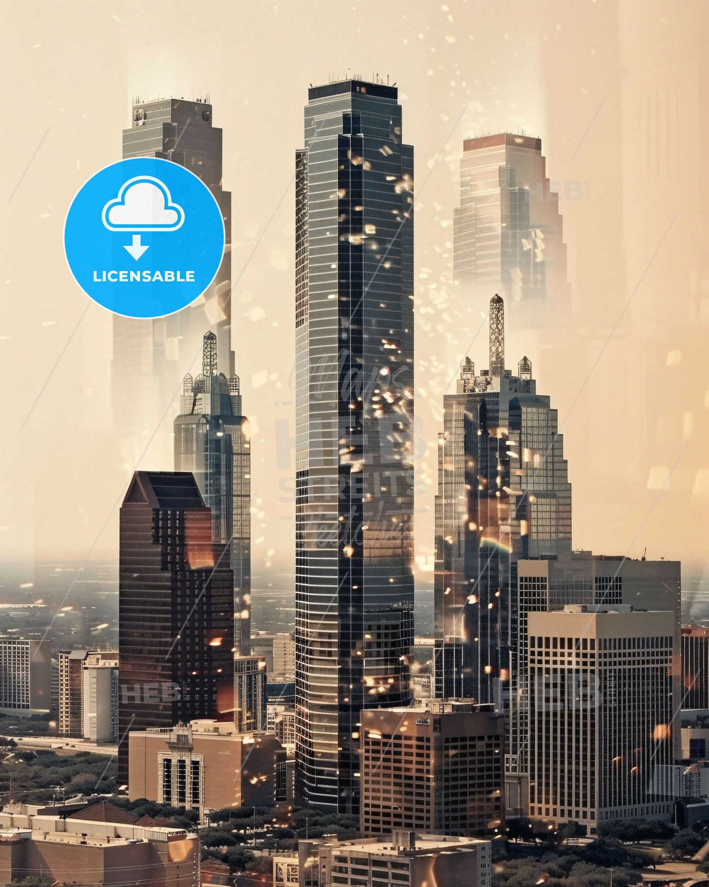 Richardson City Skyline Conceptual Art Poster - A city skyline with many tall buildings