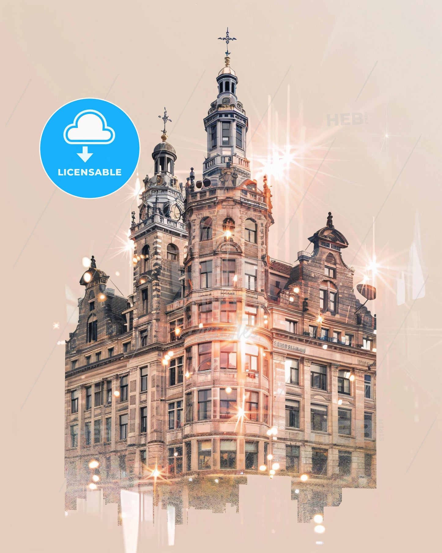 Rotterdam Skyline Double Exposure Cityscape Poster - A building with many windows