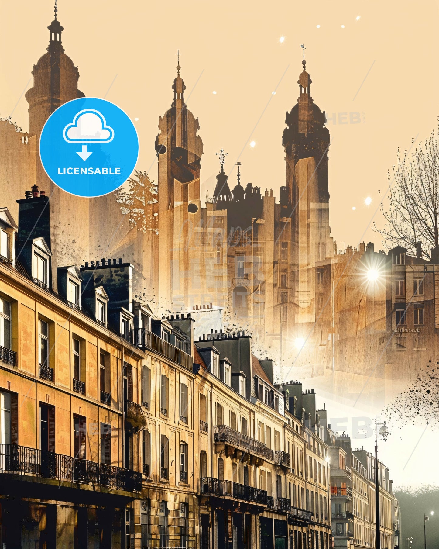 Rueil-Malmaison Skyline: A Cityscape Symphony - A city street with buildings and a city skyline