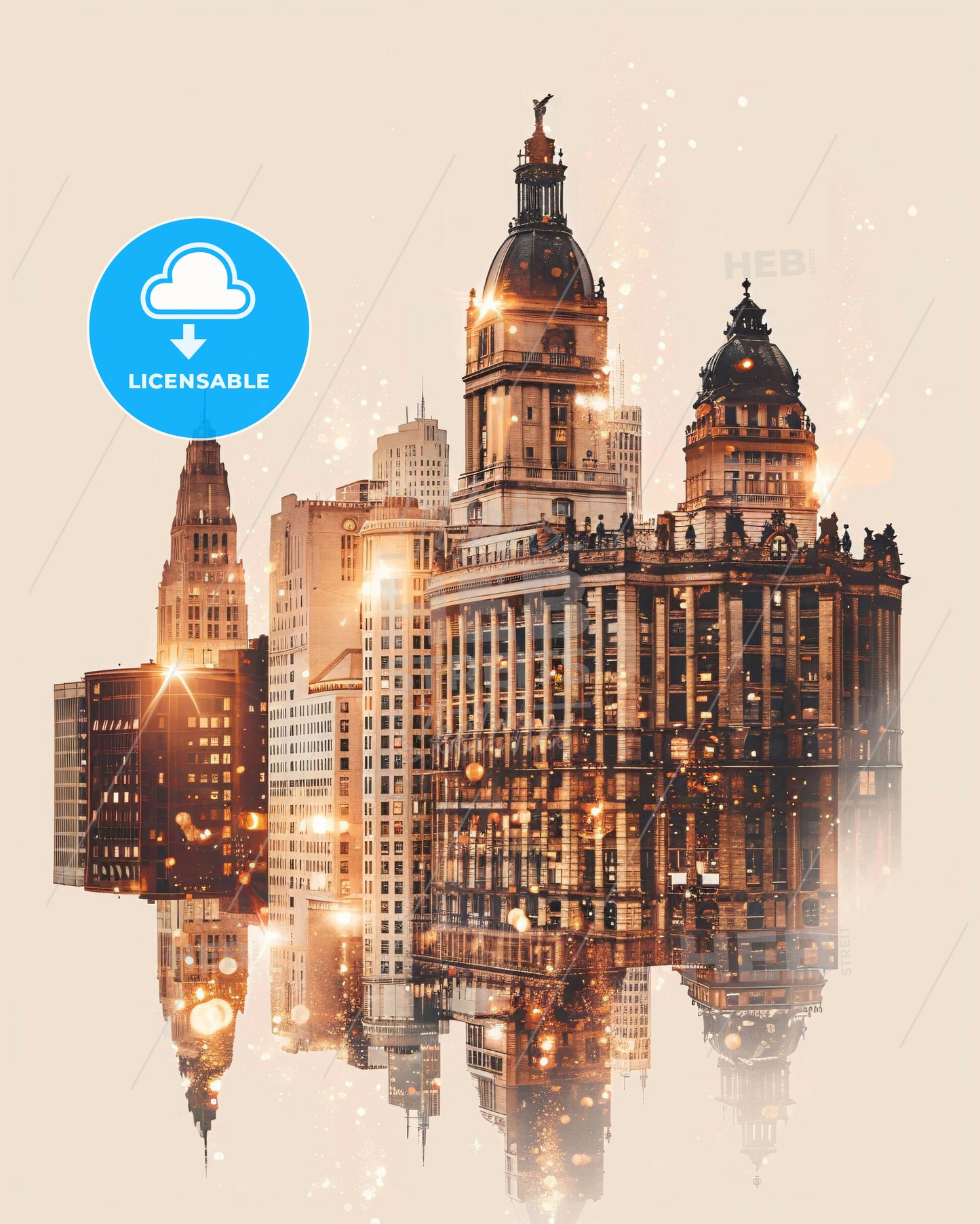 Saint Paul Cityscape Horizon Composite Art Poster - A city skyline with many buildings