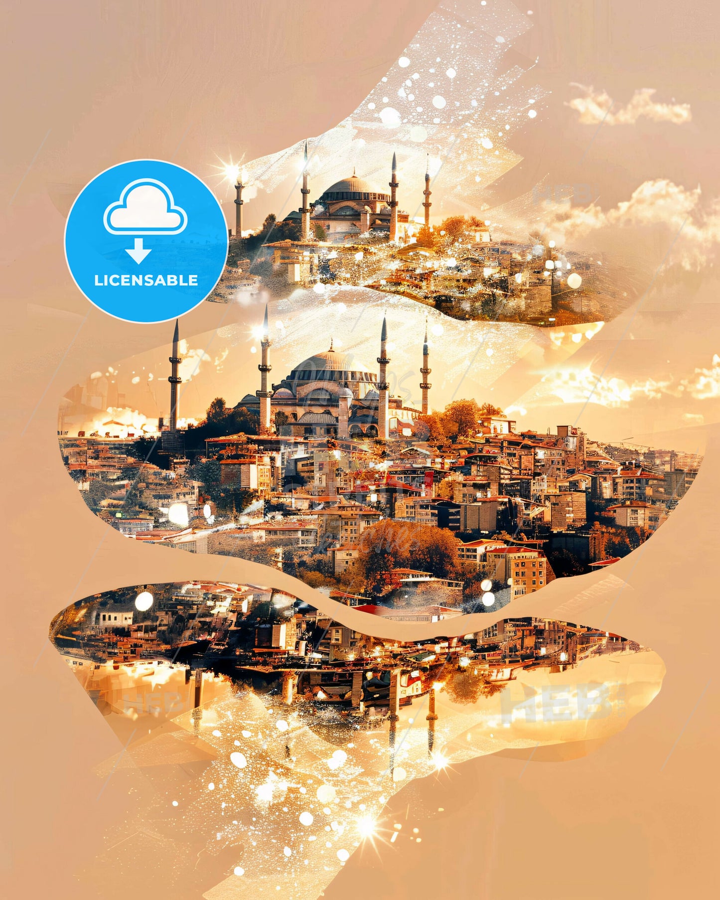 Samsun Skyline Double Exposure Art Poster - A collage of a city
