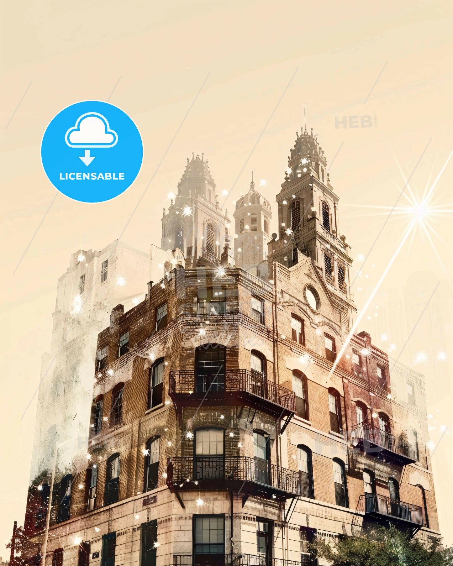 San Angelo Skyline Composite Art: City Lights and Icons - A building with many windows