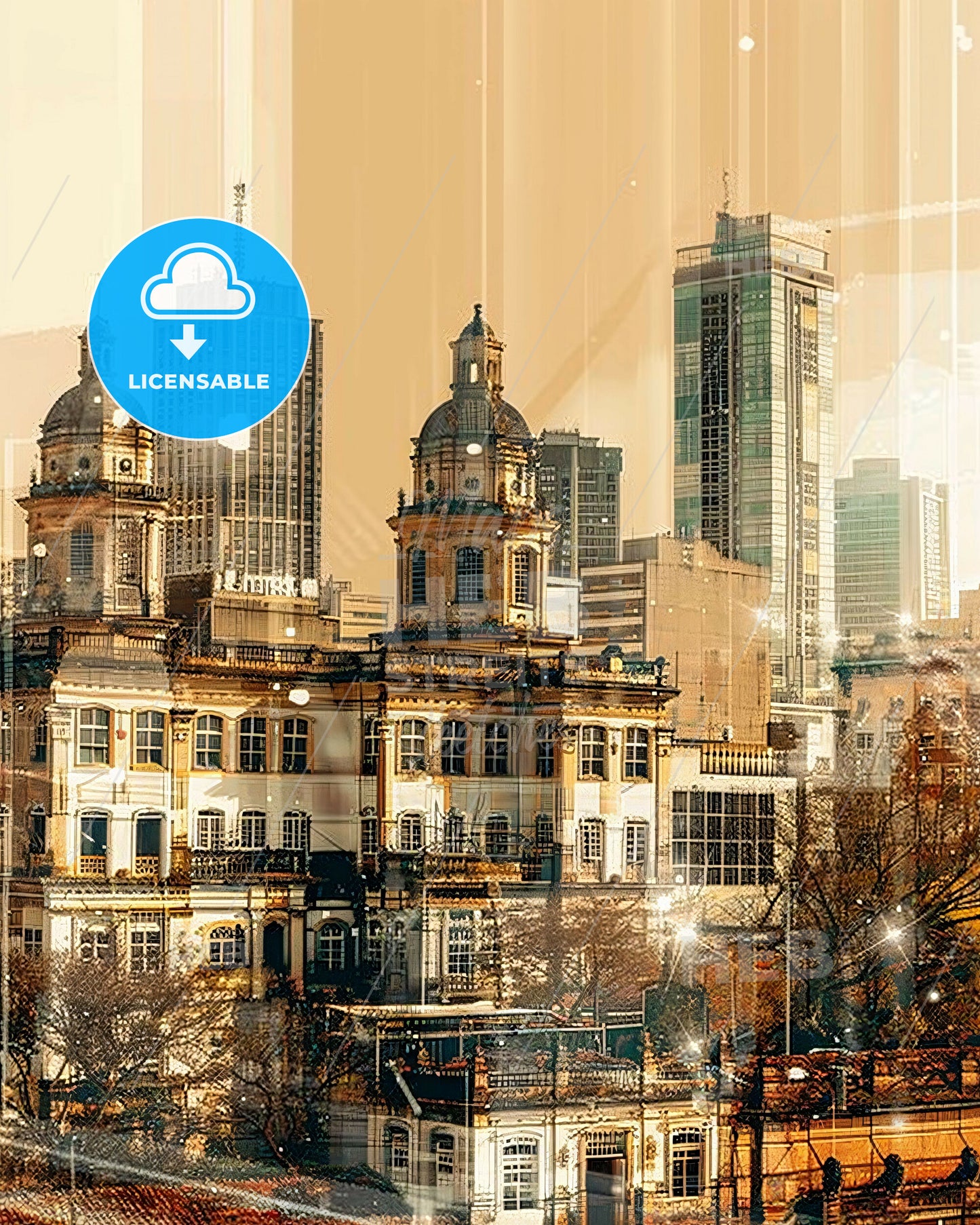 Sao Bernardo do Campo Skyline Art Poster - A city skyline with many tall buildings