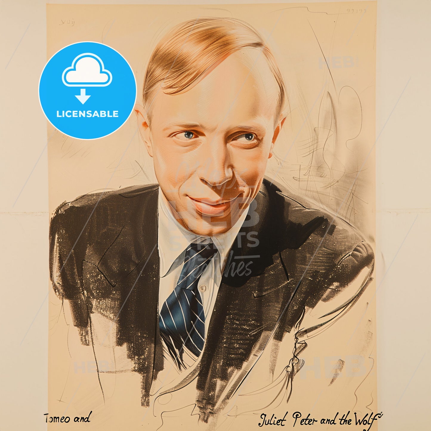 Sergei Prokofiev, 1891 - 1953, Russian composer - A Drawing Of A Man