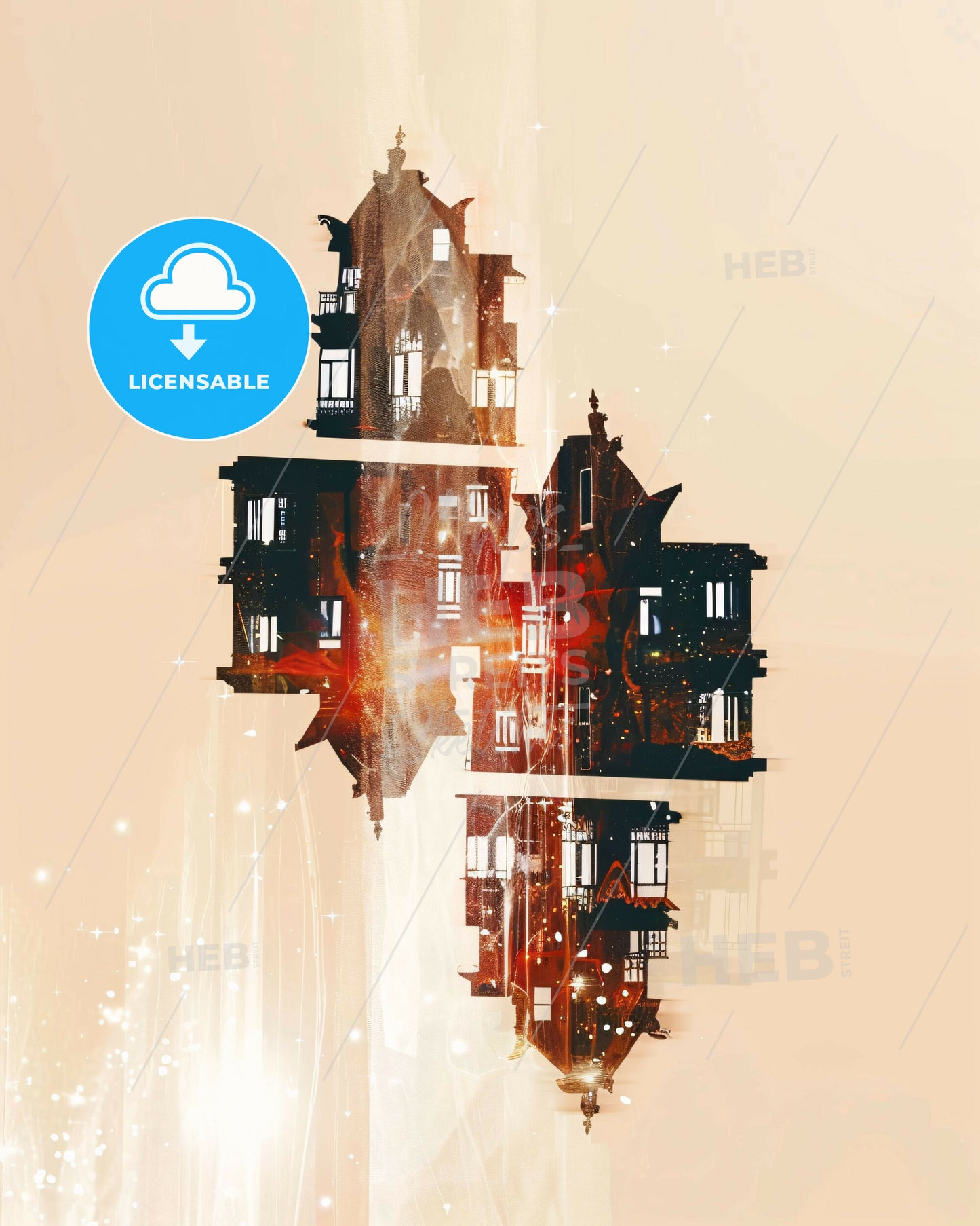 Shenzhen Skyline Double Exposure Composite Art Print - A group of buildings with windows