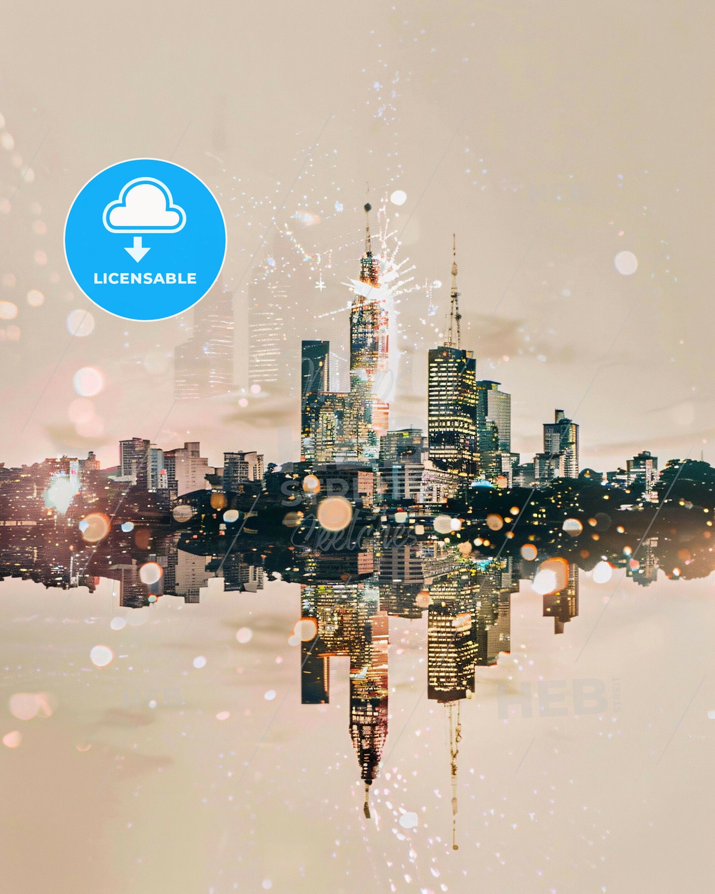 Sincelejo Skyline Architectural Composite Poster - A city with a reflection of a tall building