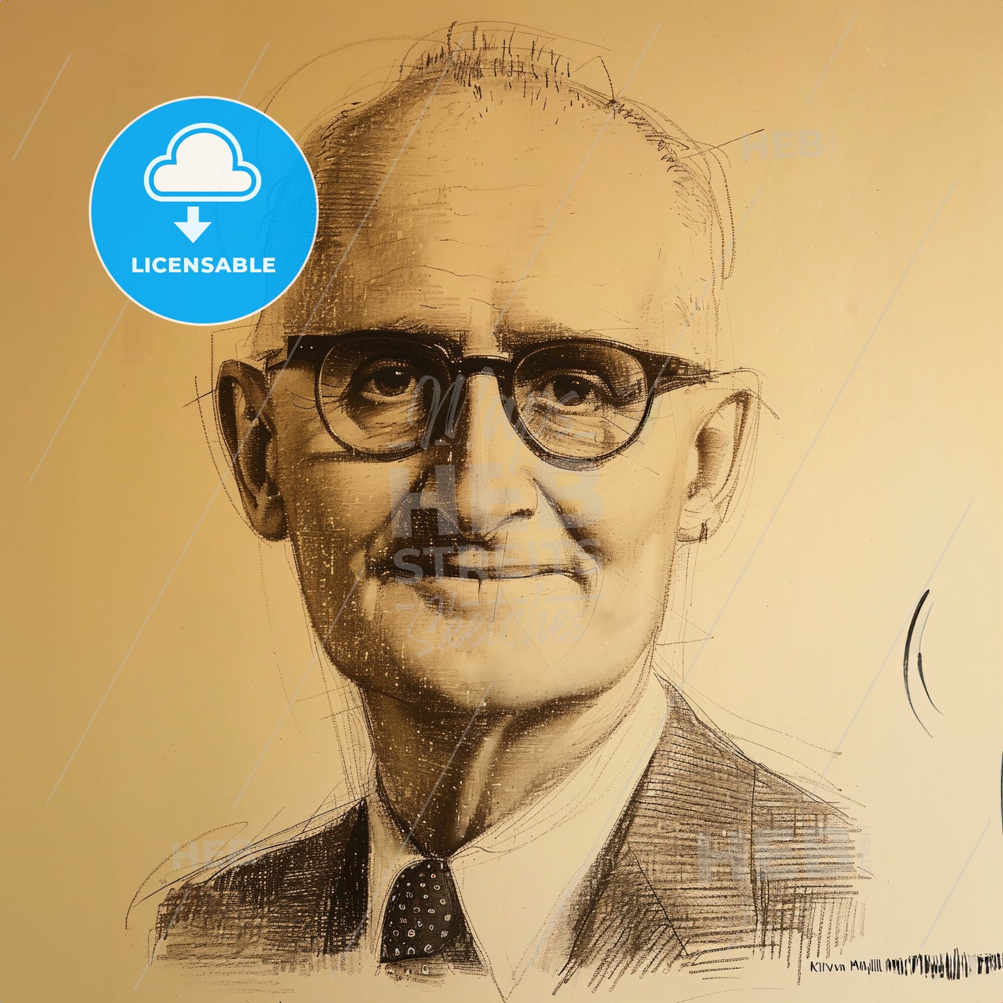 Sir Ivan Magill, 1888 - 1986, British anesthesiologist - A Drawing Of A Man Wearing Glasses