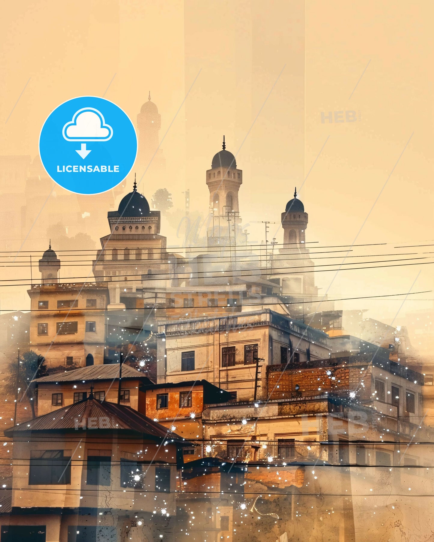 Sokoto Skyline Artwork: Local Beauty, Sparkling Night - A city with towers and towers