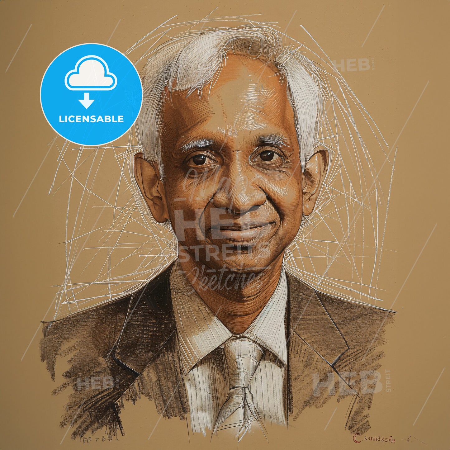 Subrahmanyan Chandrasekhar, 1910 - 1995, Indian-American astrophysicist - A Drawing Of A Man