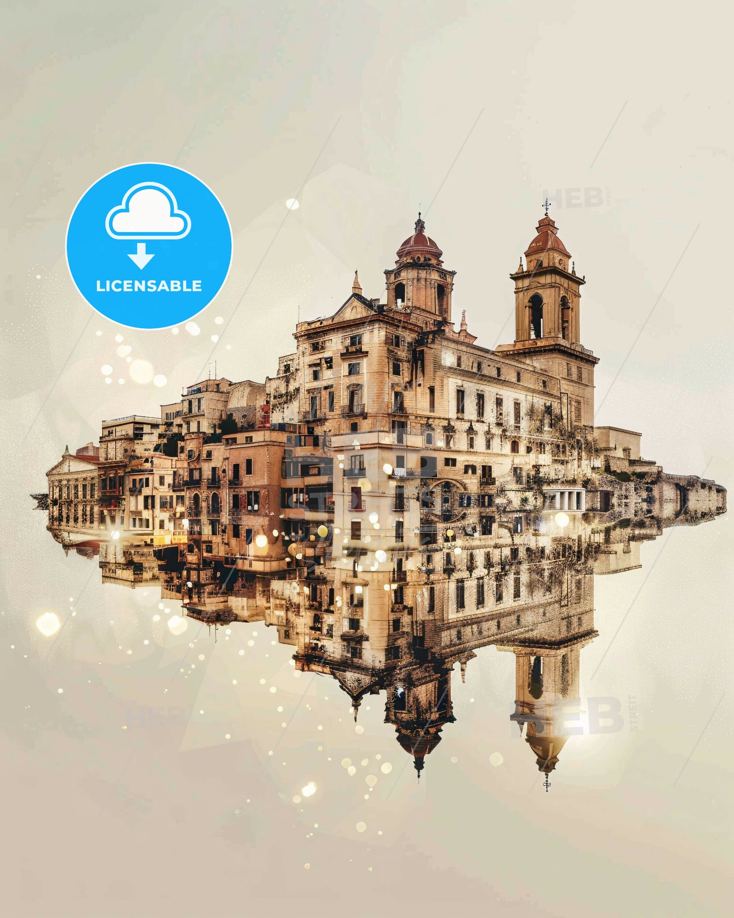 Syracuse Skyline Art: Double Exposure Composite - A building reflected in water