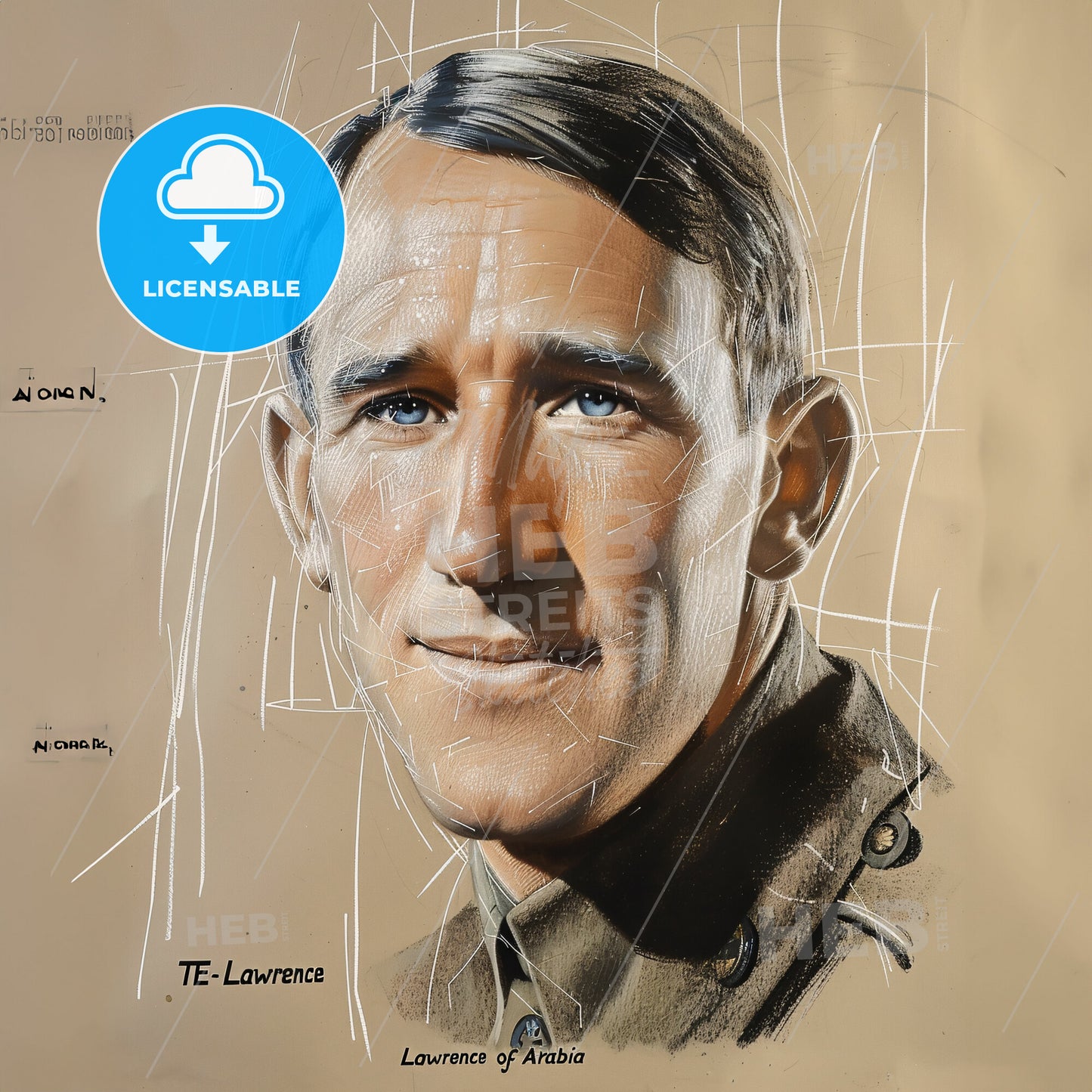 T.E. Lawrence, 1888 - 1935, British archaeologist and military officer - A Drawing Of A Man