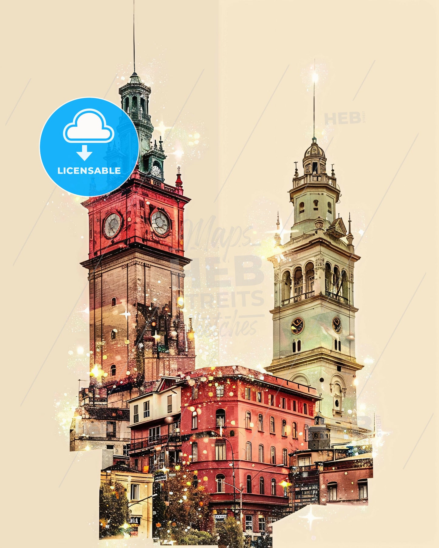 Talcahuano City Icons Double Exposure - A couple of towers