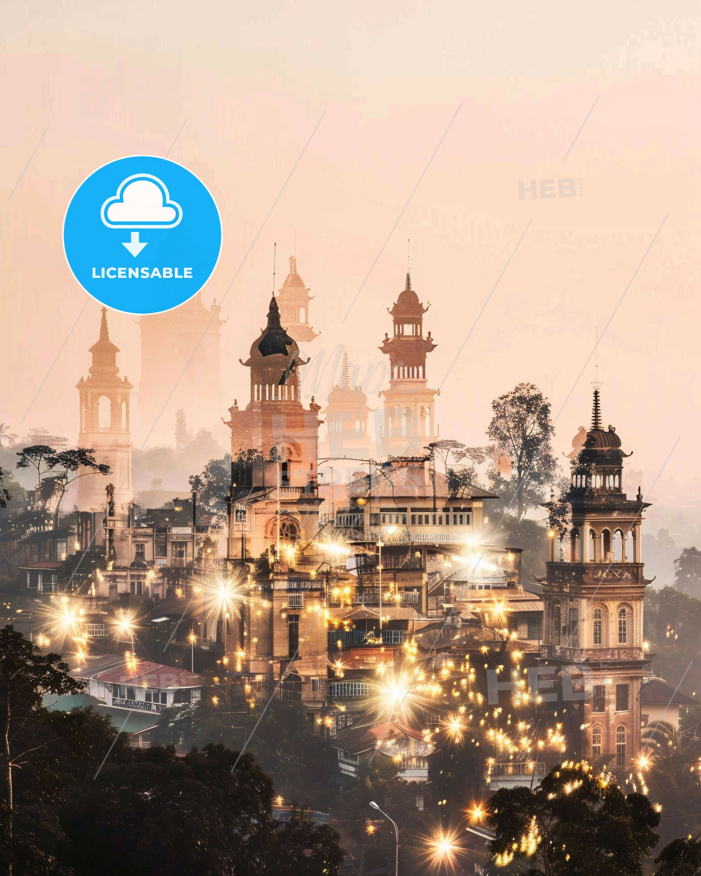 Tasikmalaya Horizons - Shining Beige Beauty - A city with tall buildings and trees