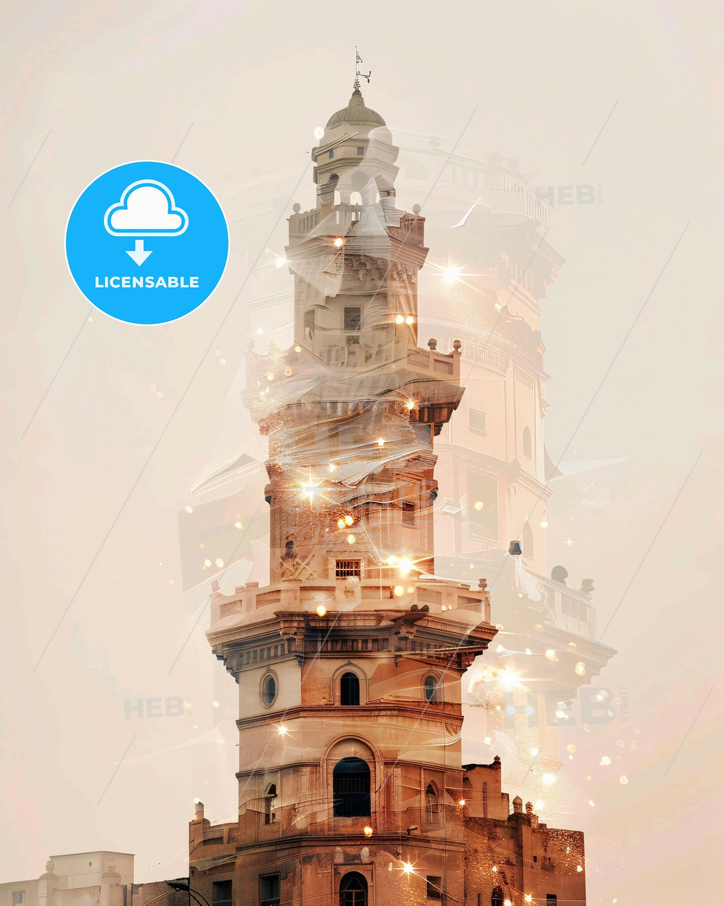 Tebessa, Algeria: Cityscape Silhouette Sparkle - A tower with a tower and a tower