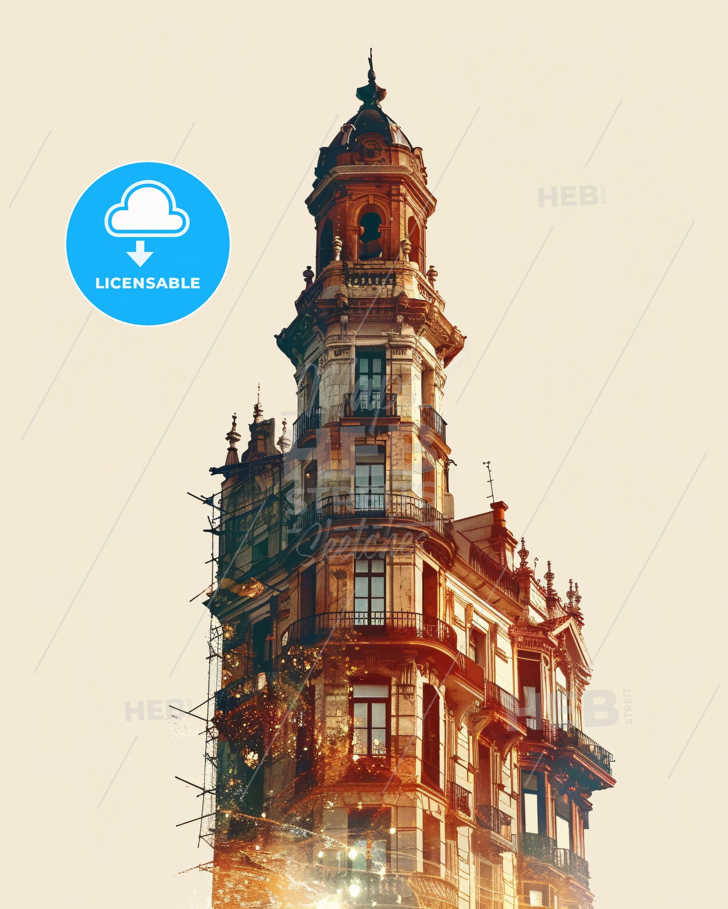 Telde Spain City Art Poster with Skyline - A tall building with a tower