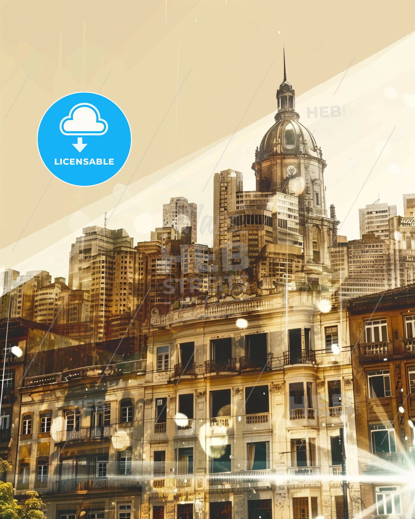 Teresina Skyline Cityscape Poster Art Design - A city skyline with a clock tower