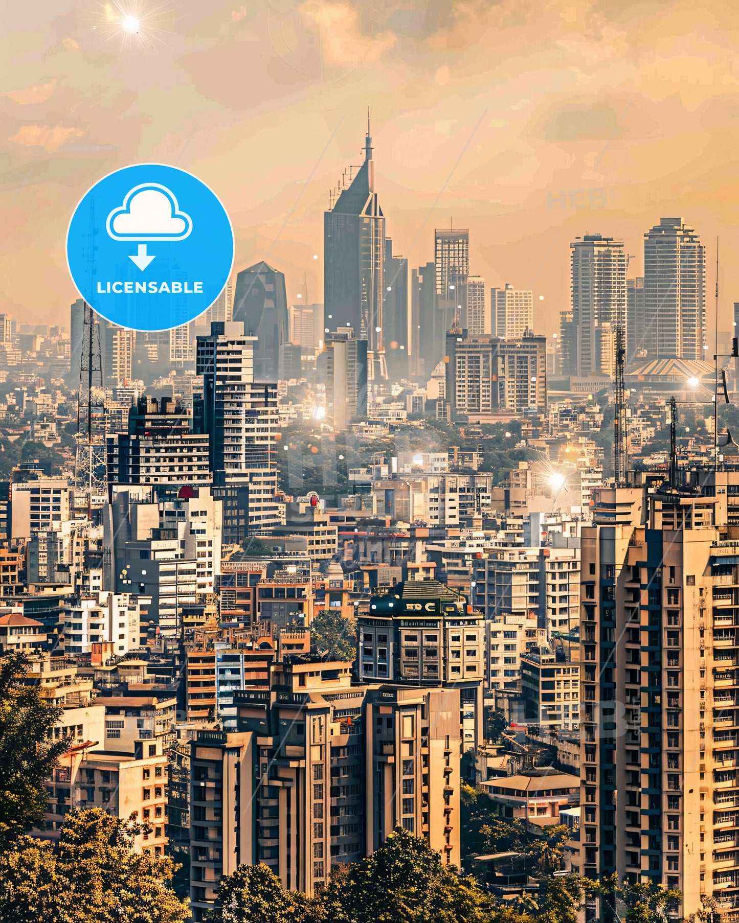 Thane India Skyline Modern Architecture Poster - A city with many tall buildings